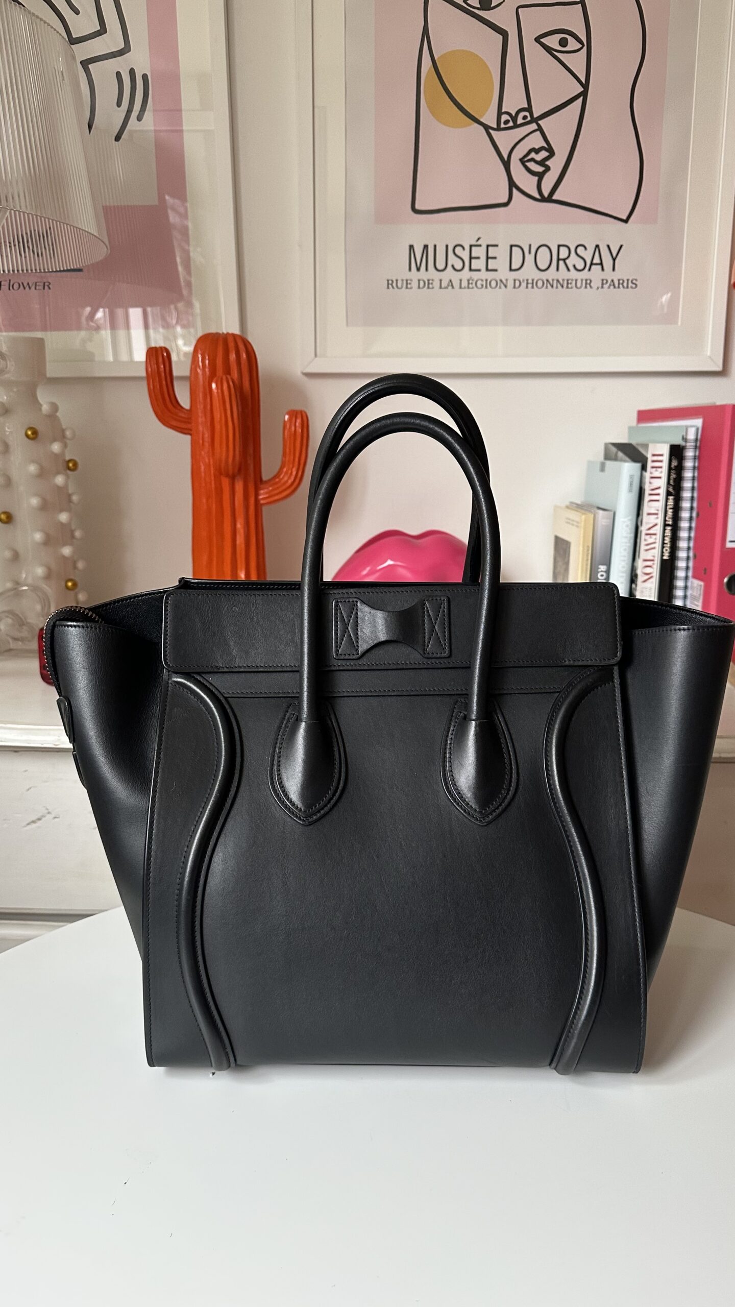 Celine Luggage czarna klasyczna torebka - obrazek 3