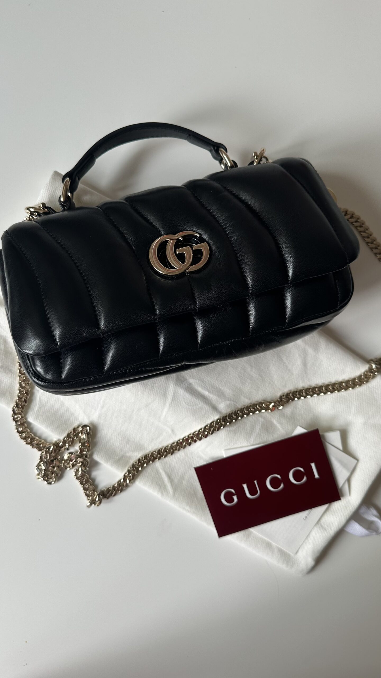 Gucci milano czarna klasyczna torebka - obrazek 4