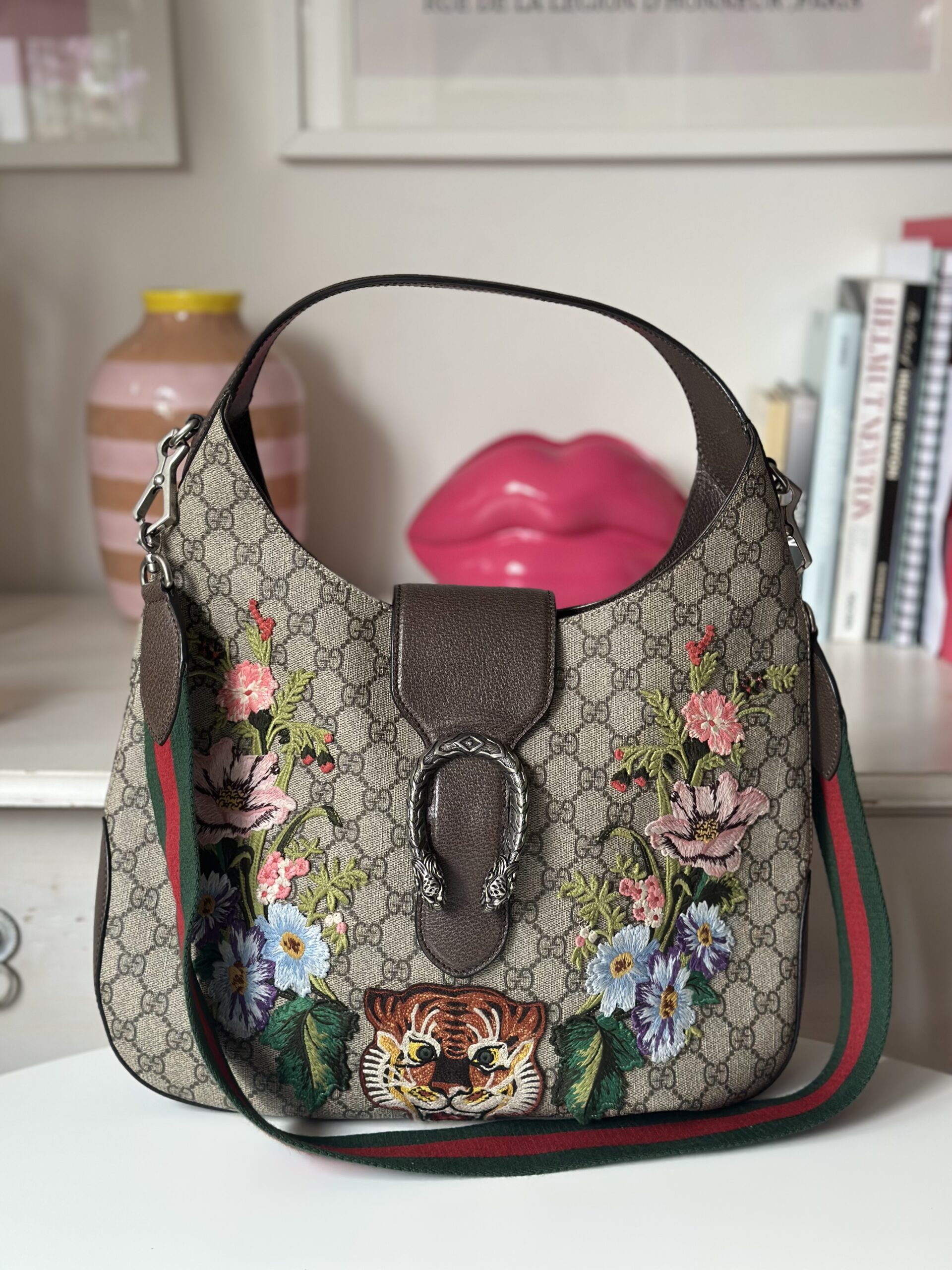 Gucci Dionysus Hobo Embroidered GG Coated Canvas Medium limitowana torebka