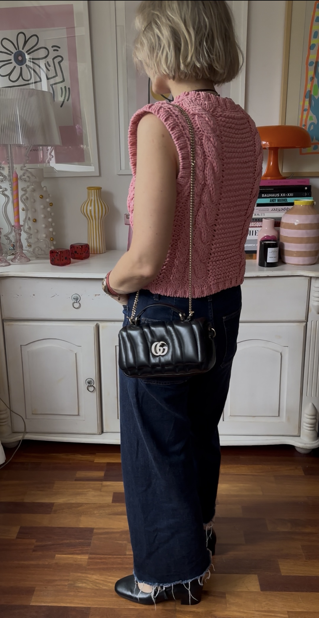 Gucci milano czarna klasyczna torebka - obrazek 7