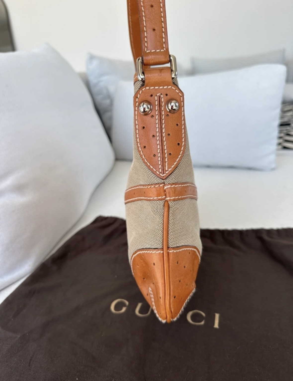 Gucci tricolor canvas hobo - obrazek 3