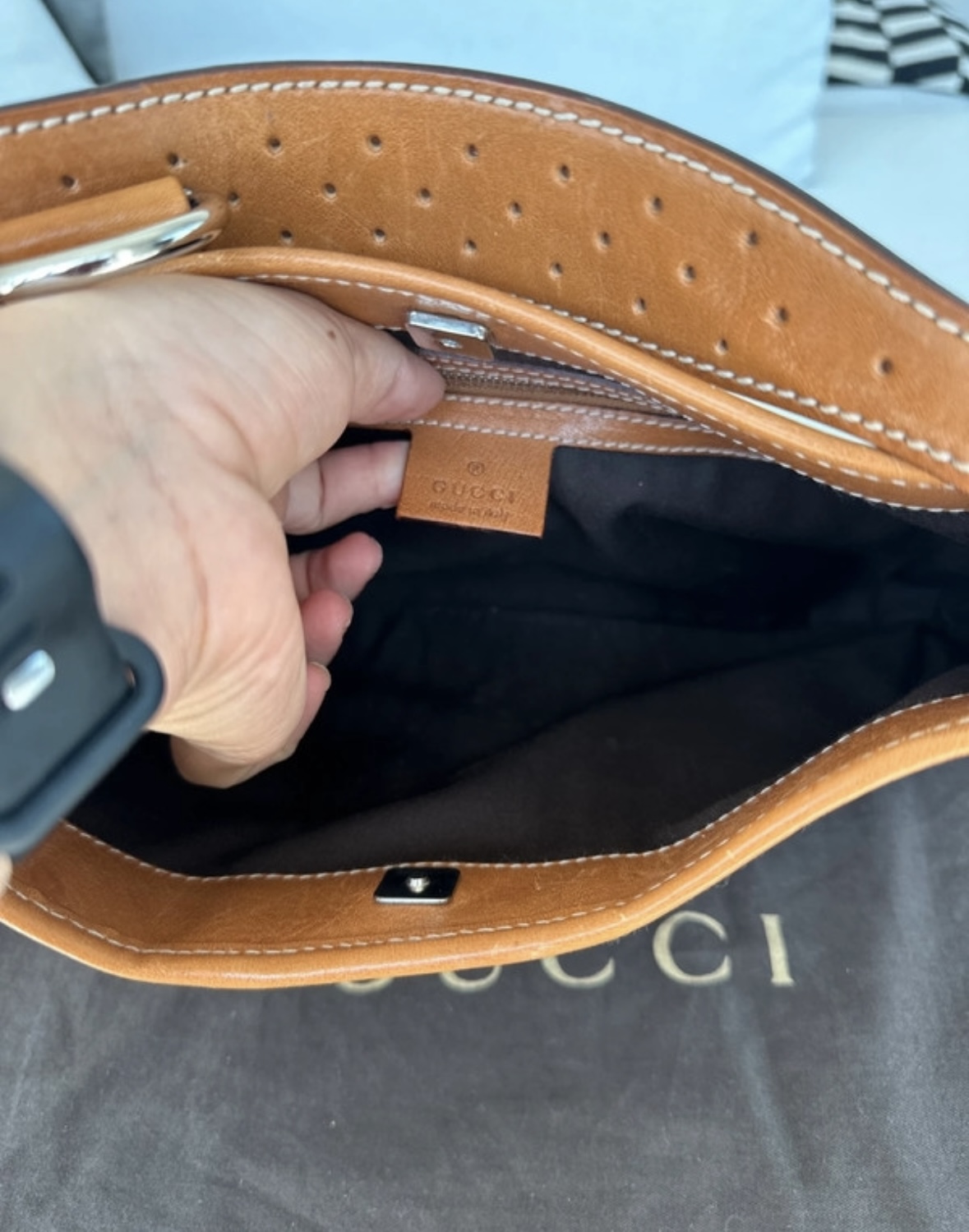 Gucci tricolor canvas hobo - obrazek 5