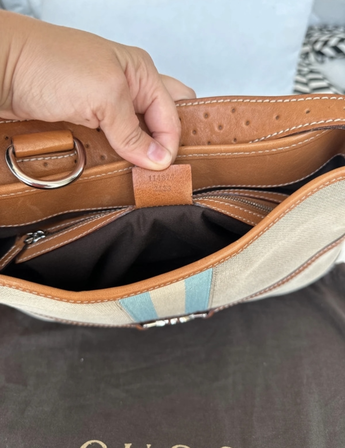 Gucci tricolor canvas hobo - obrazek 6