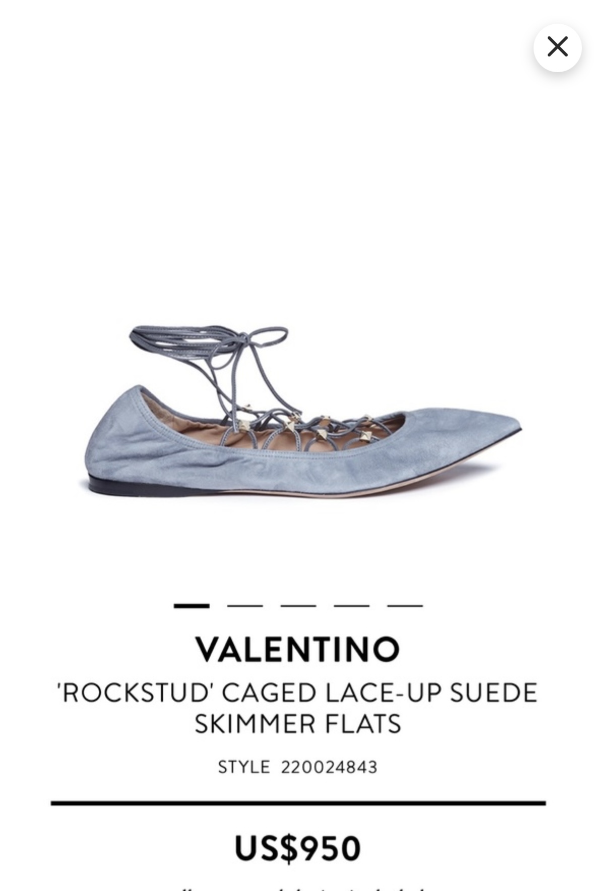 VALENTINO GARAVANI Lace-up Gladiator Ballet Flats - baleriny - obrazek 11