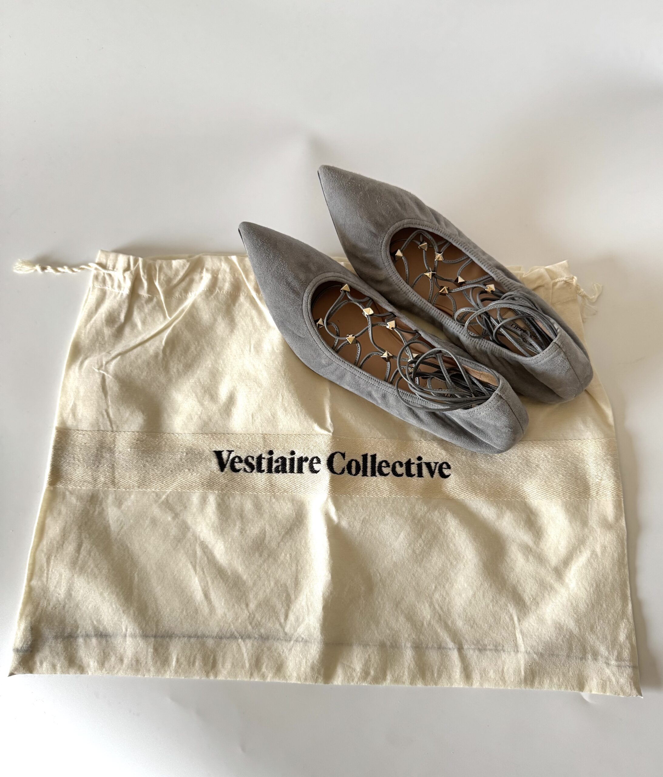VALENTINO GARAVANI Lace-up Gladiator Ballet Flats - baleriny - obrazek 3