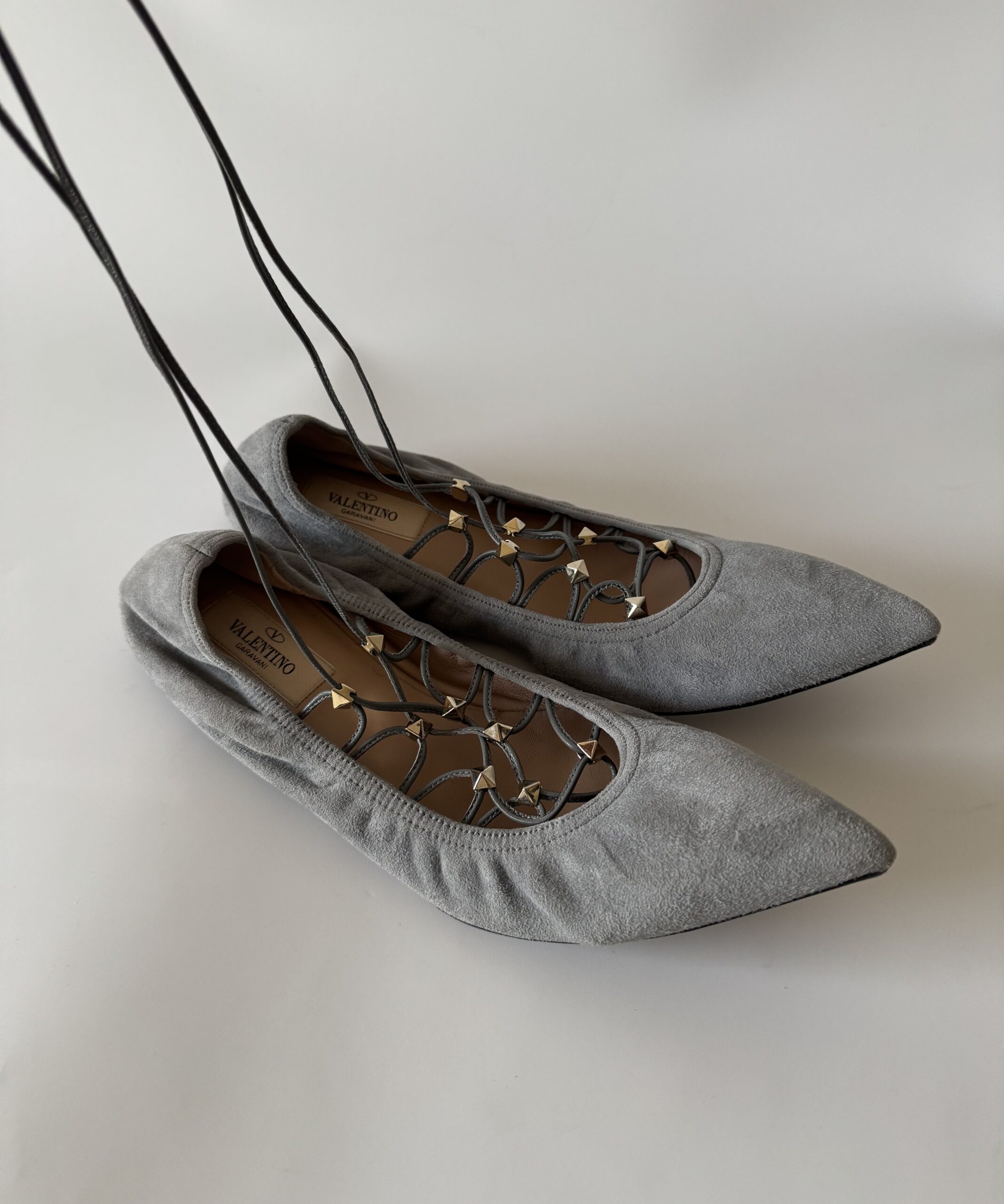VALENTINO GARAVANI Lace-up Gladiator Ballet Flats - baleriny - obrazek 5