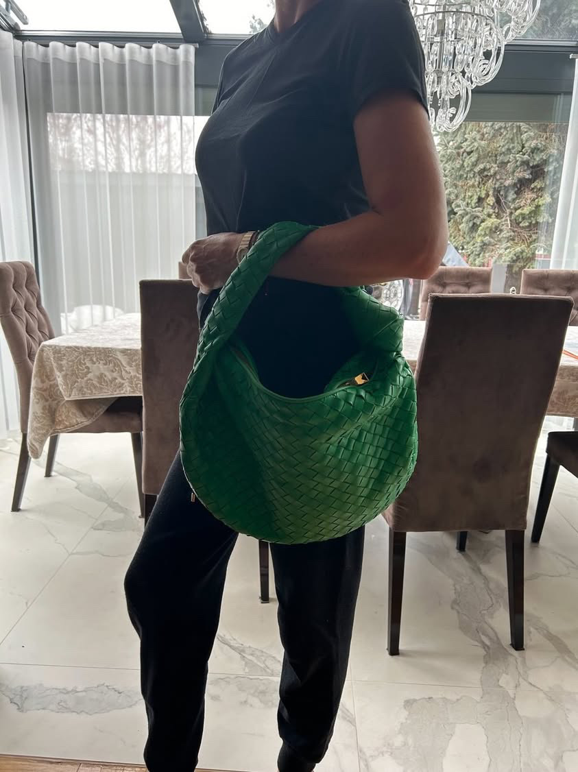 Bottega Veneta Jodie duża zielona torebka - obrazek 6