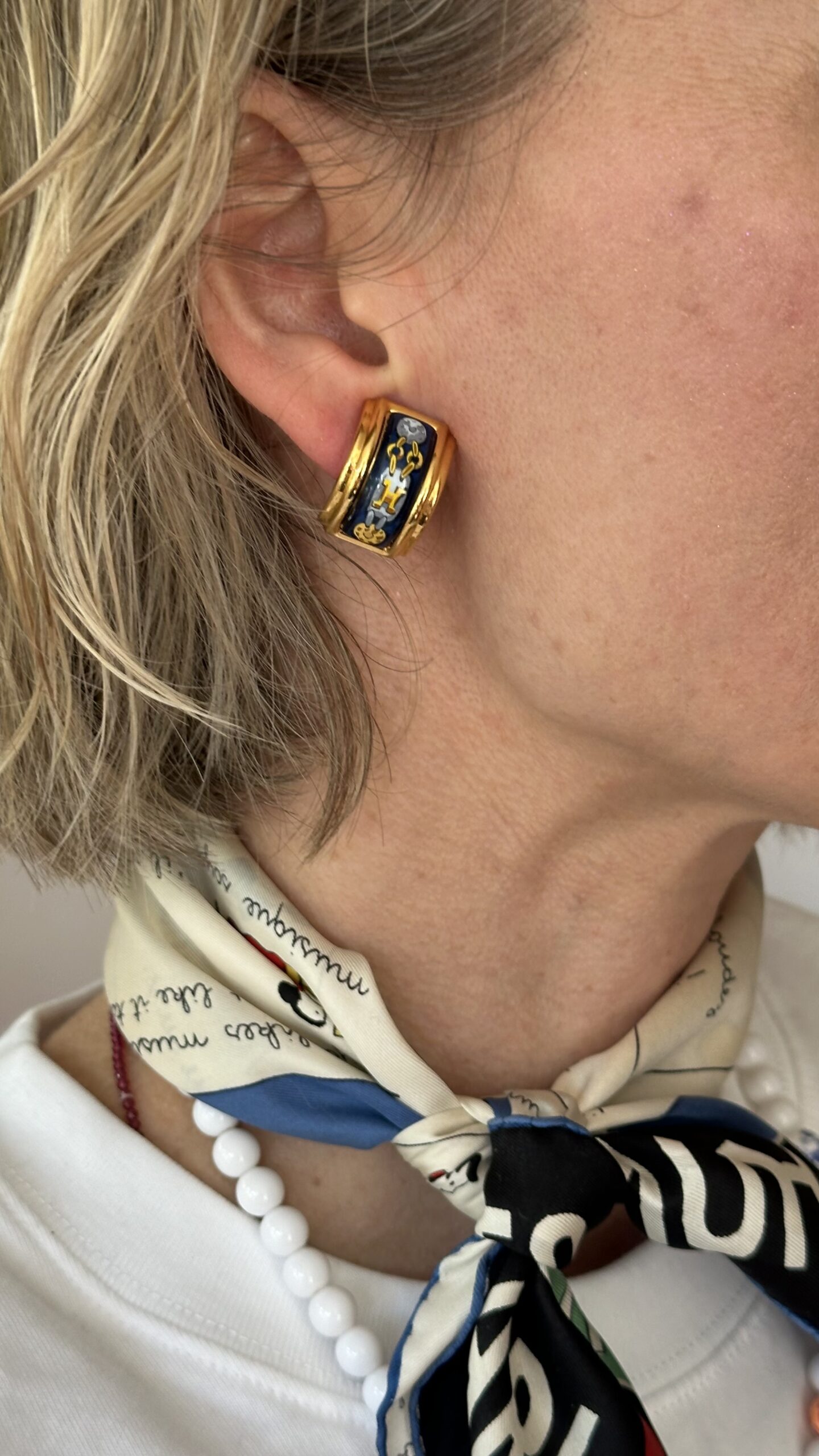 Hermes eleganckie klipsy vintage - obrazek 6