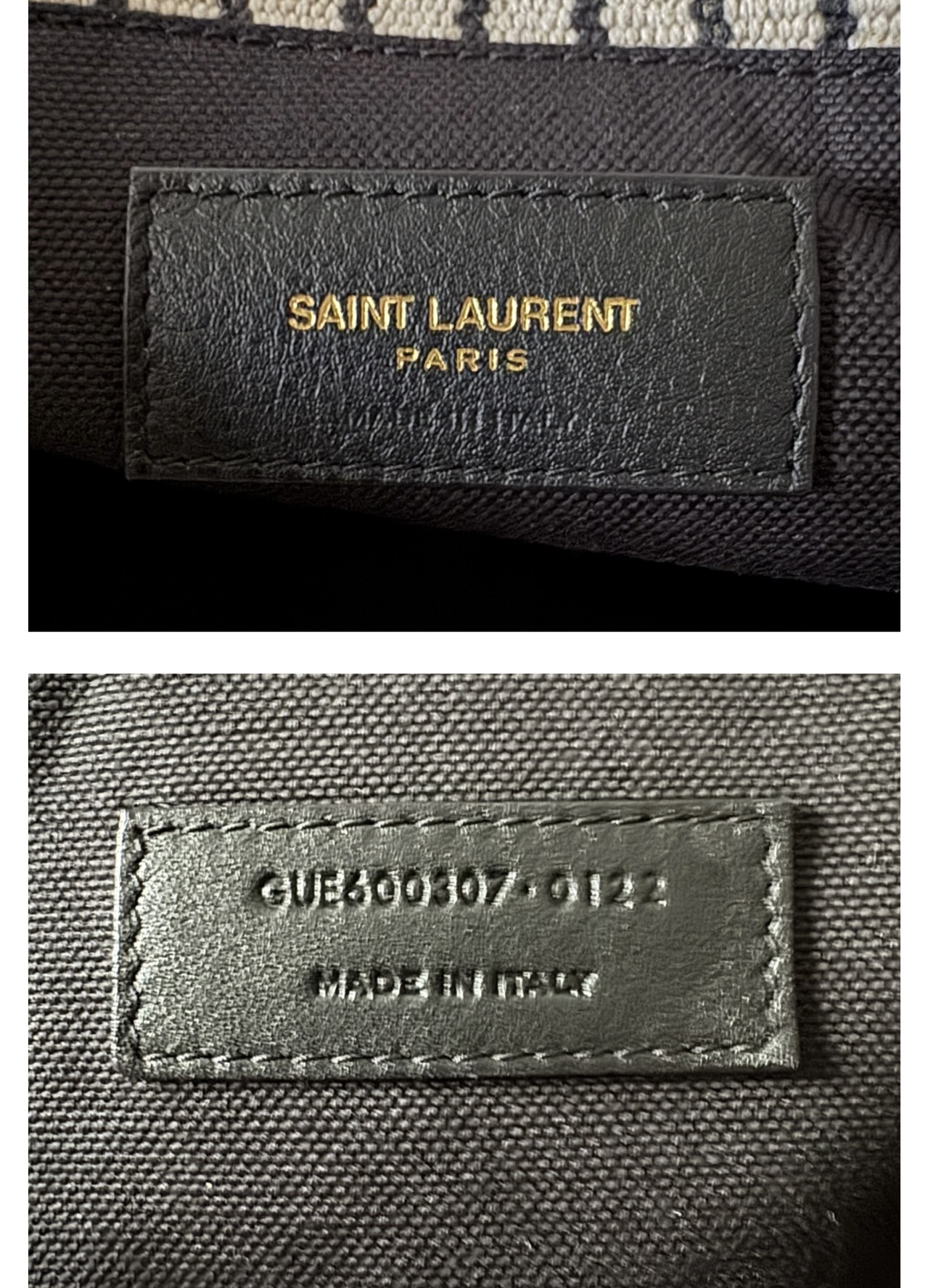 SAINT LAURENT Shopping Toy Striped Canvas Tote - torebka - obrazek 10