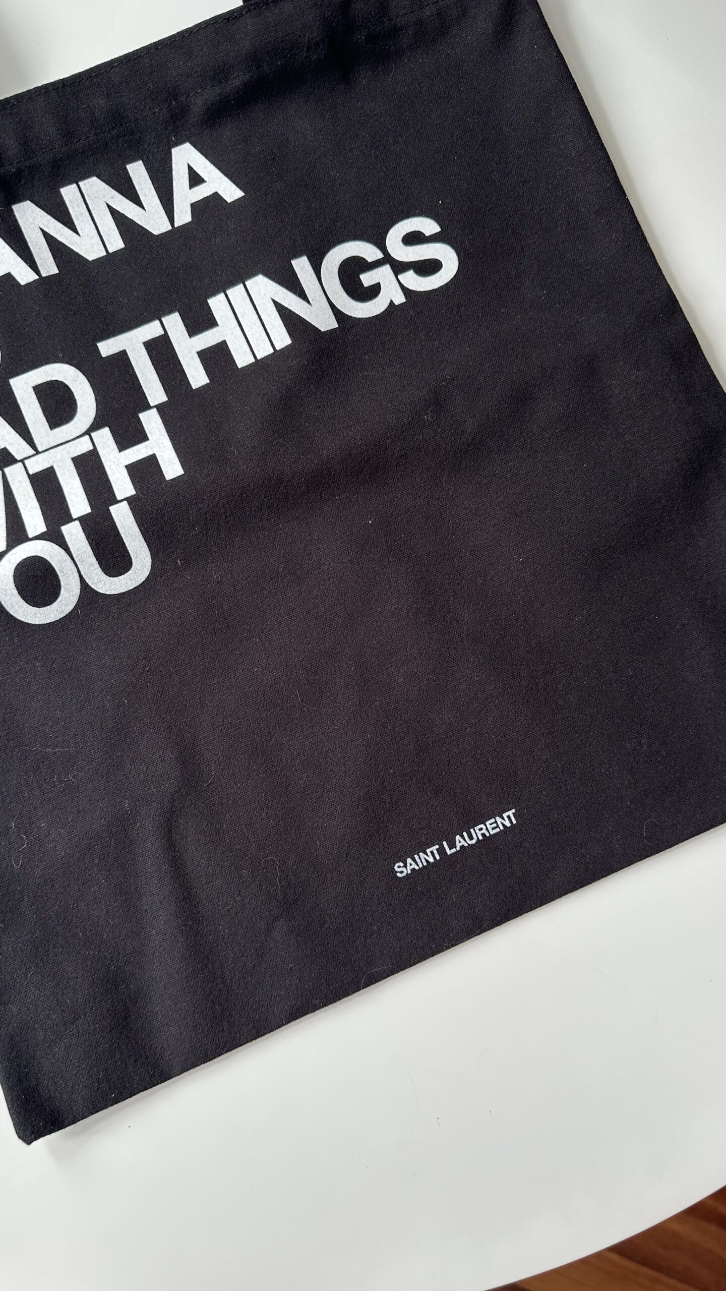 Saint Laurent czarna bawełniana torba - obrazek 3