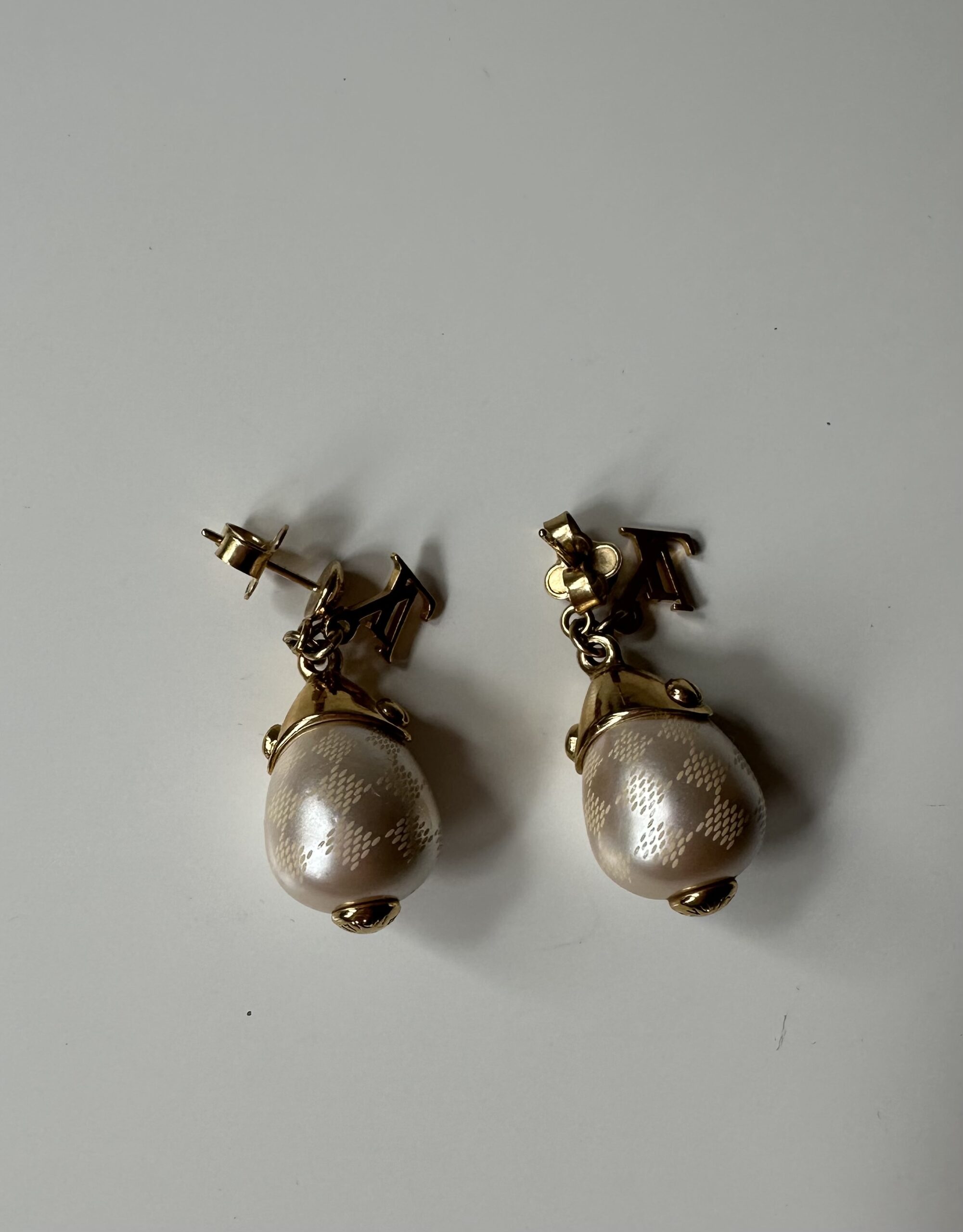 Louis Vuitton kolczyki z perłą vintage - obrazek 2