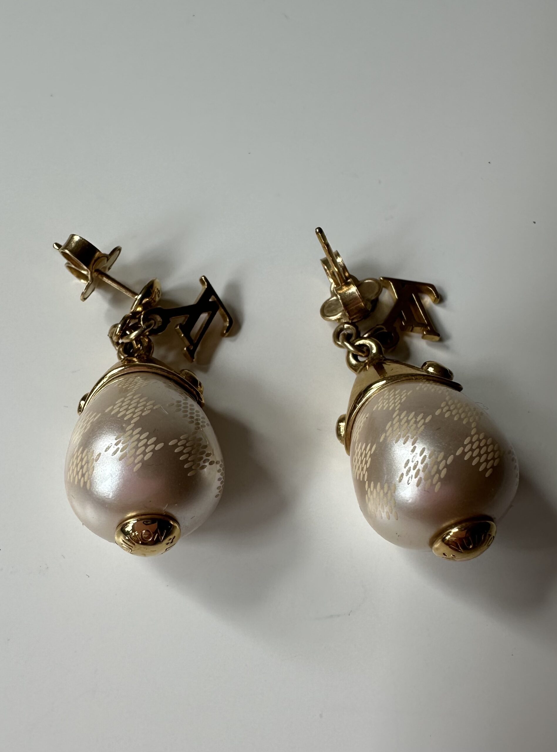 Louis Vuitton kolczyki z perłą vintage - obrazek 3