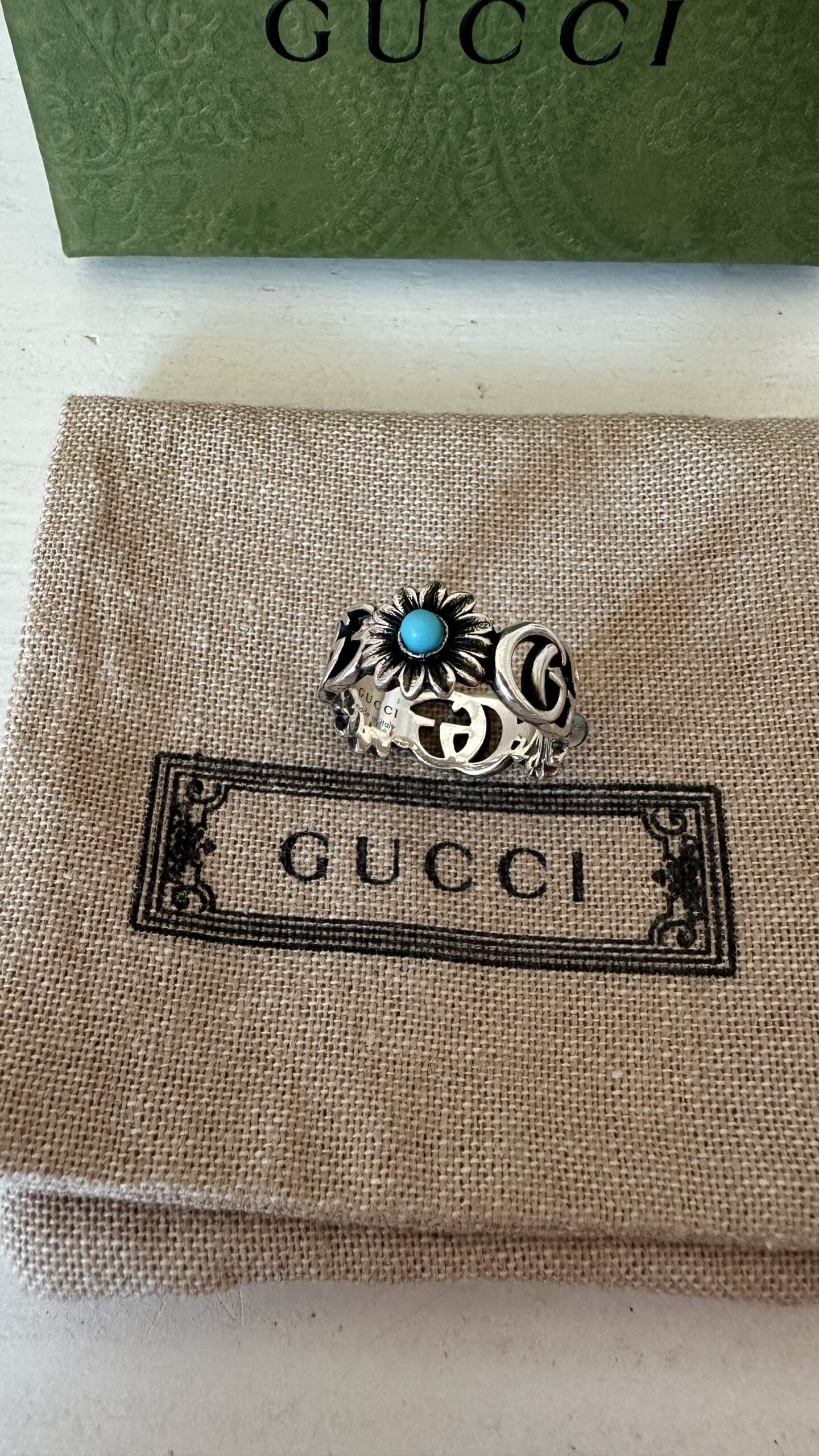 Gucci srebrny pierścionek 14 - obrazek 2