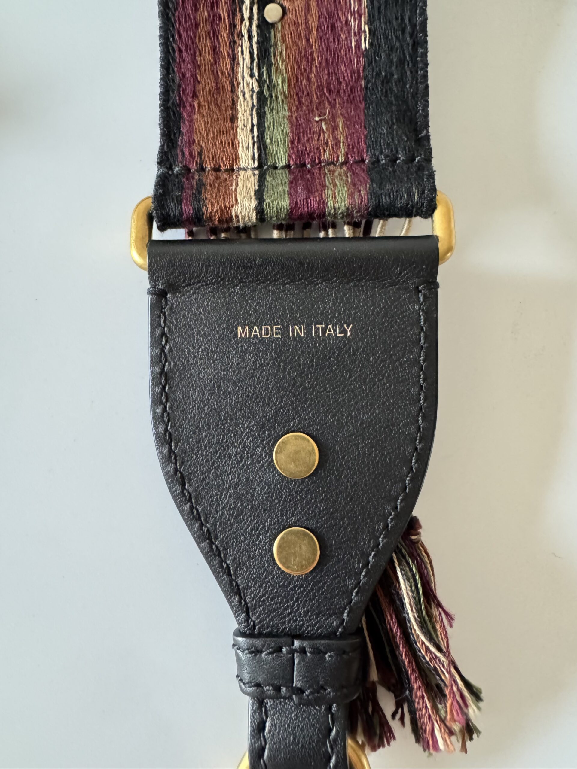 DIOR Canvas Embroidered Studded Fringe Bohemian Shoulder Strap - pasek do torebki - obrazek 8