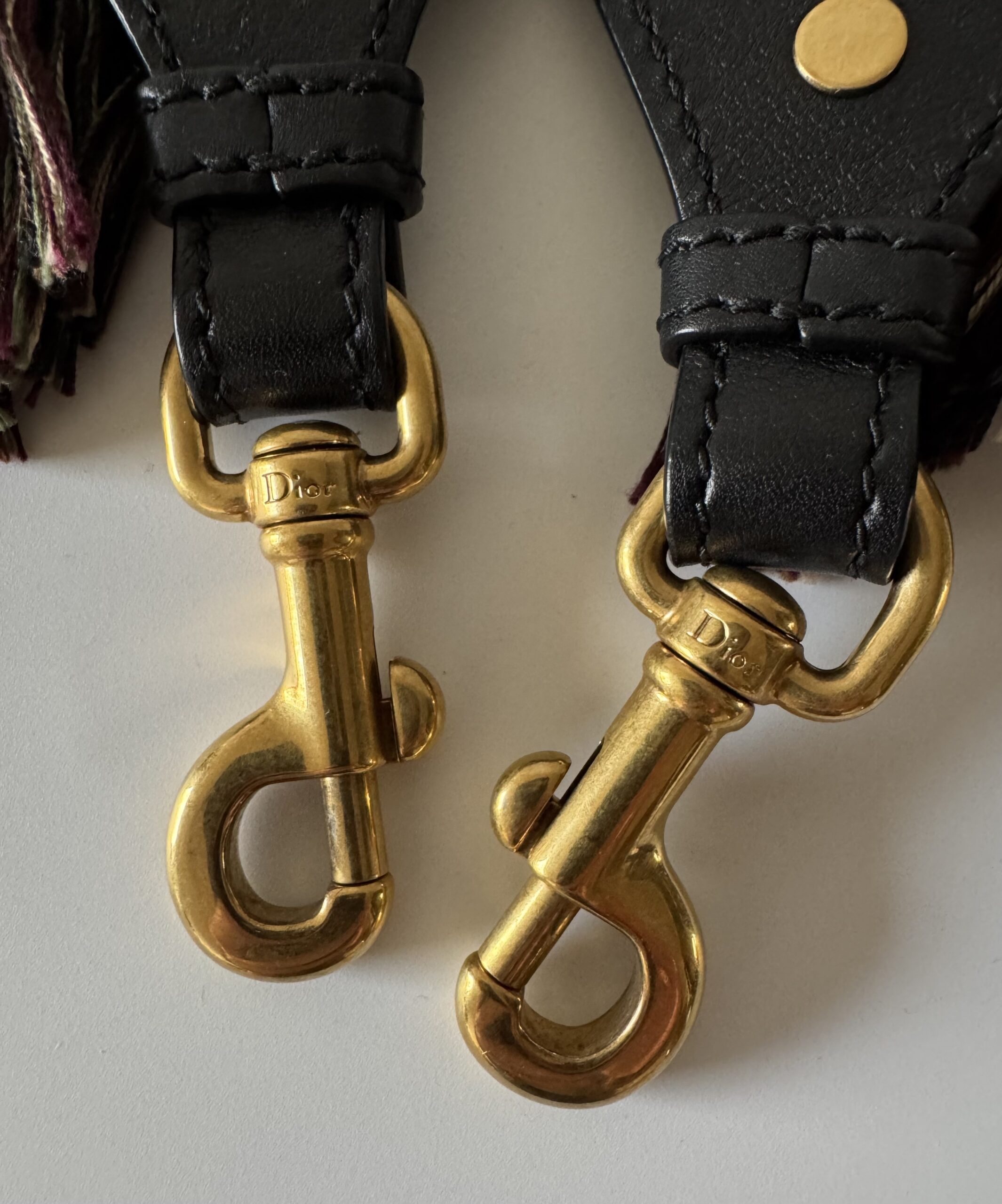 DIOR Canvas Embroidered Studded Fringe Bohemian Shoulder Strap - pasek do torebki - obrazek 9