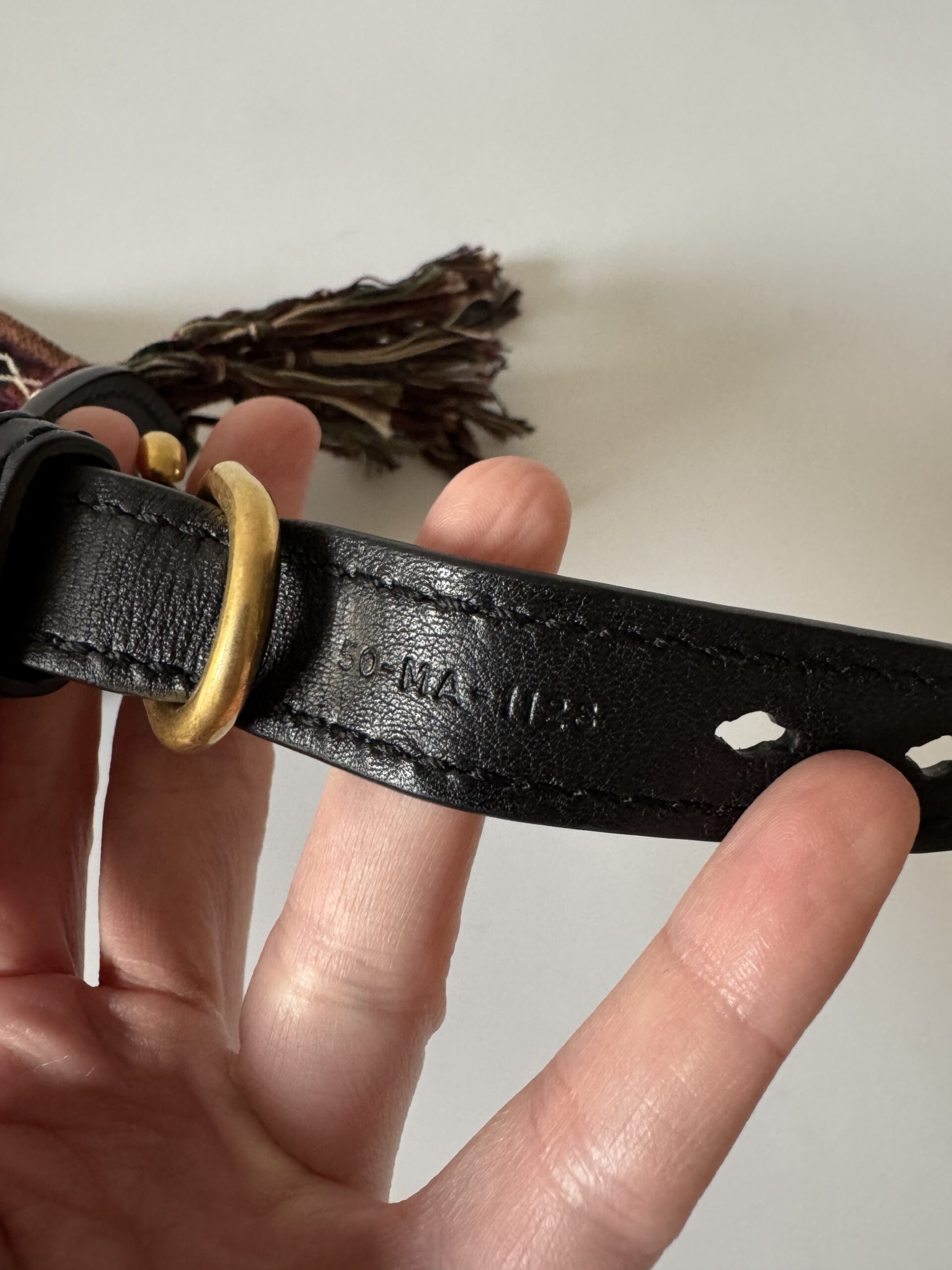 DIOR Canvas Embroidered Studded Fringe Bohemian Shoulder Strap - pasek do torebki - obrazek 11