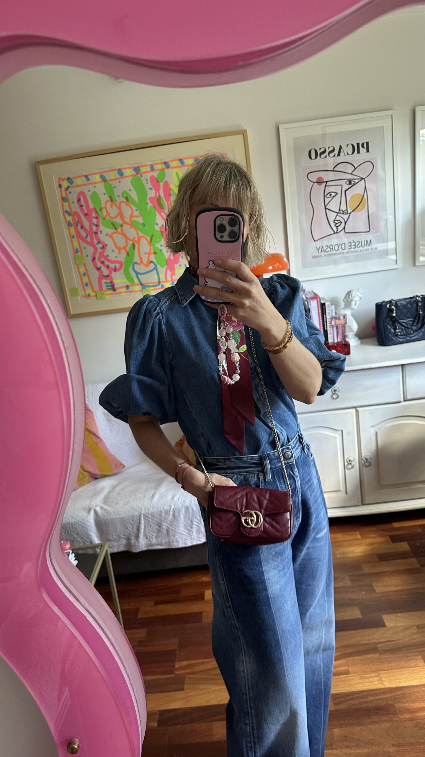 Gucci marmont mini bordowa - obrazek 6