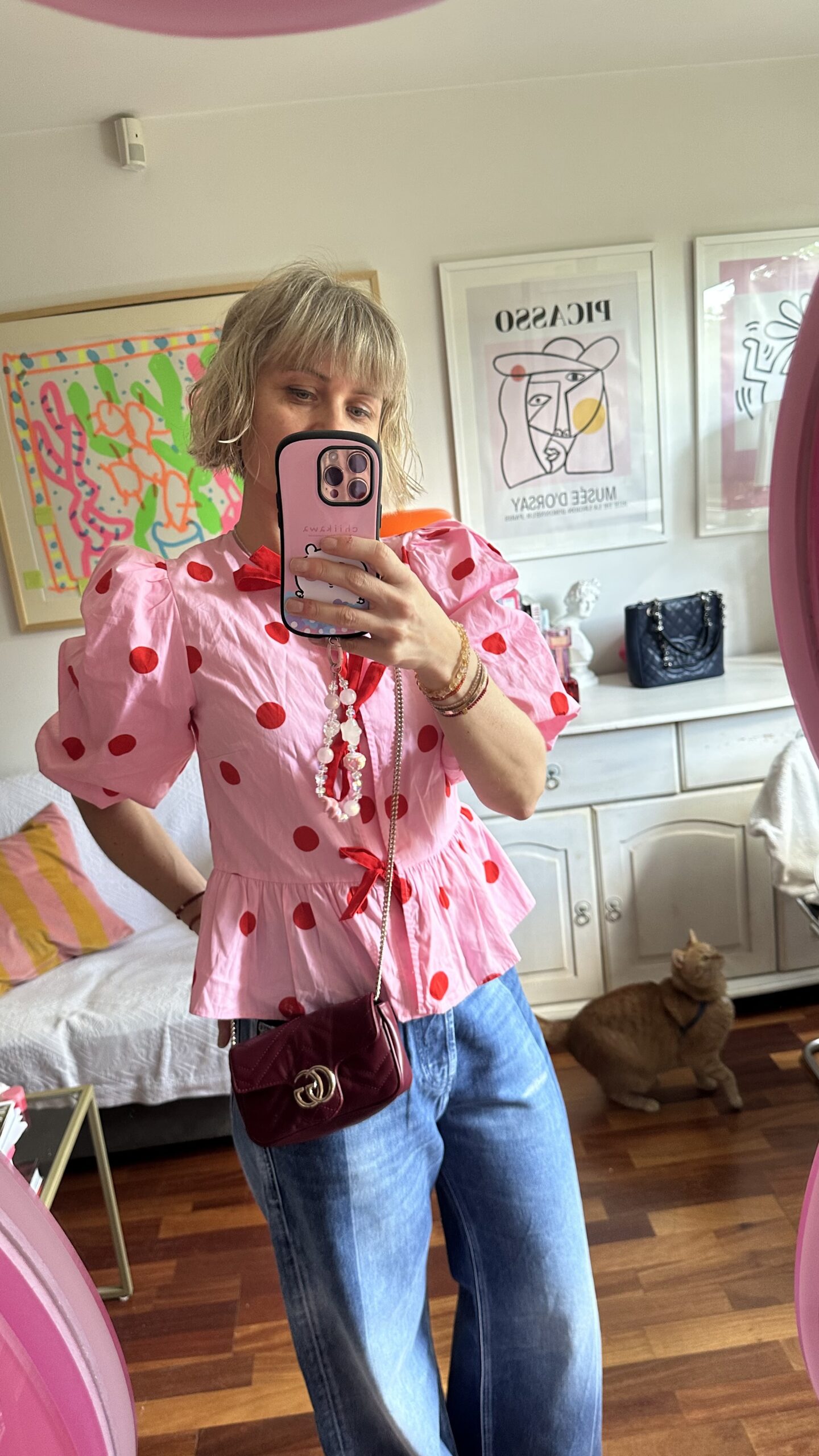 Gucci marmont mini bordowa - obrazek 7