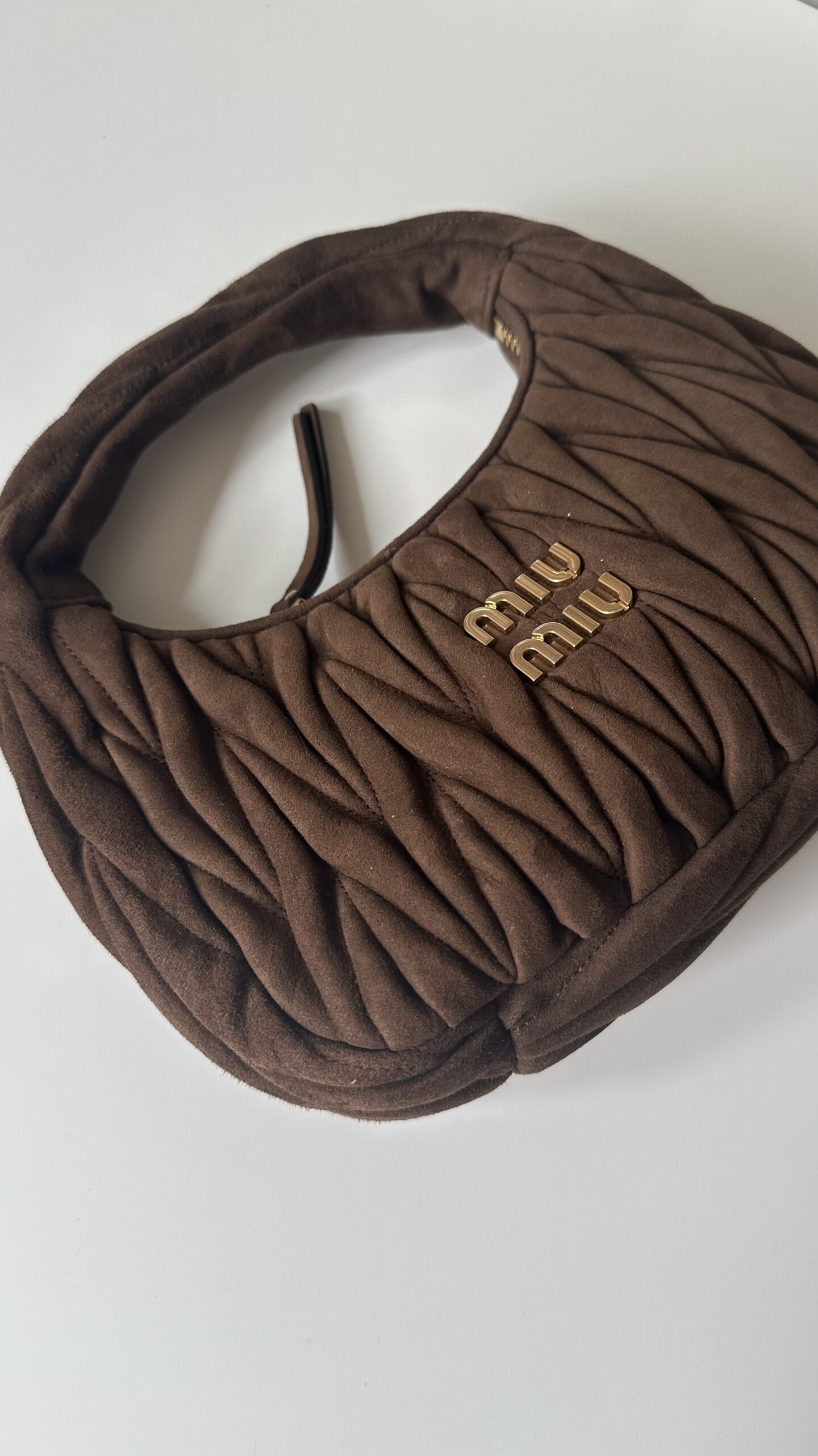 Miu Miu Wander matelassé suede bag zamszowa torebka - obrazek 7