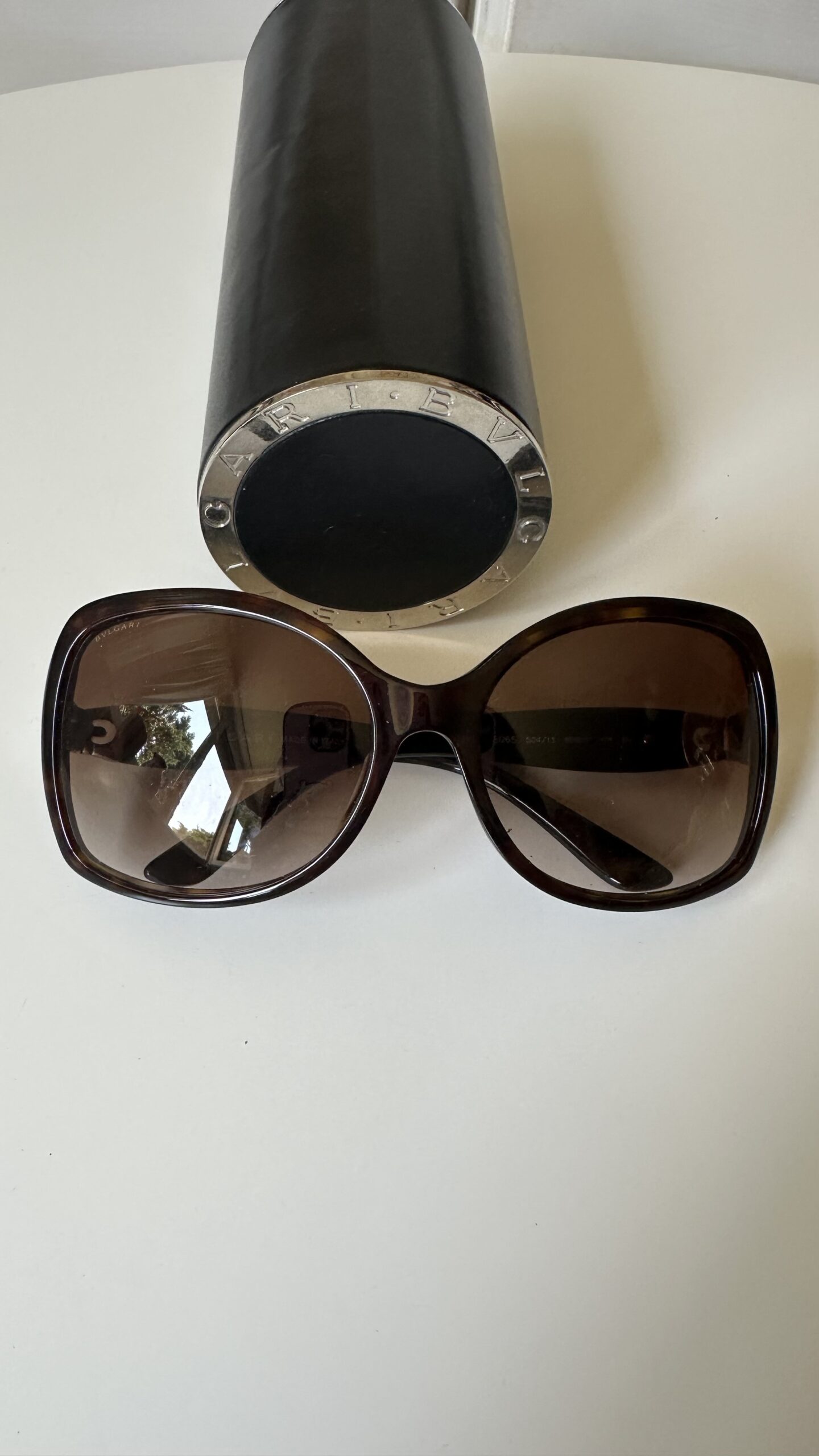 Bvlgari brązowe klasyczne okulary przeciwsłoneczne - obrazek 2