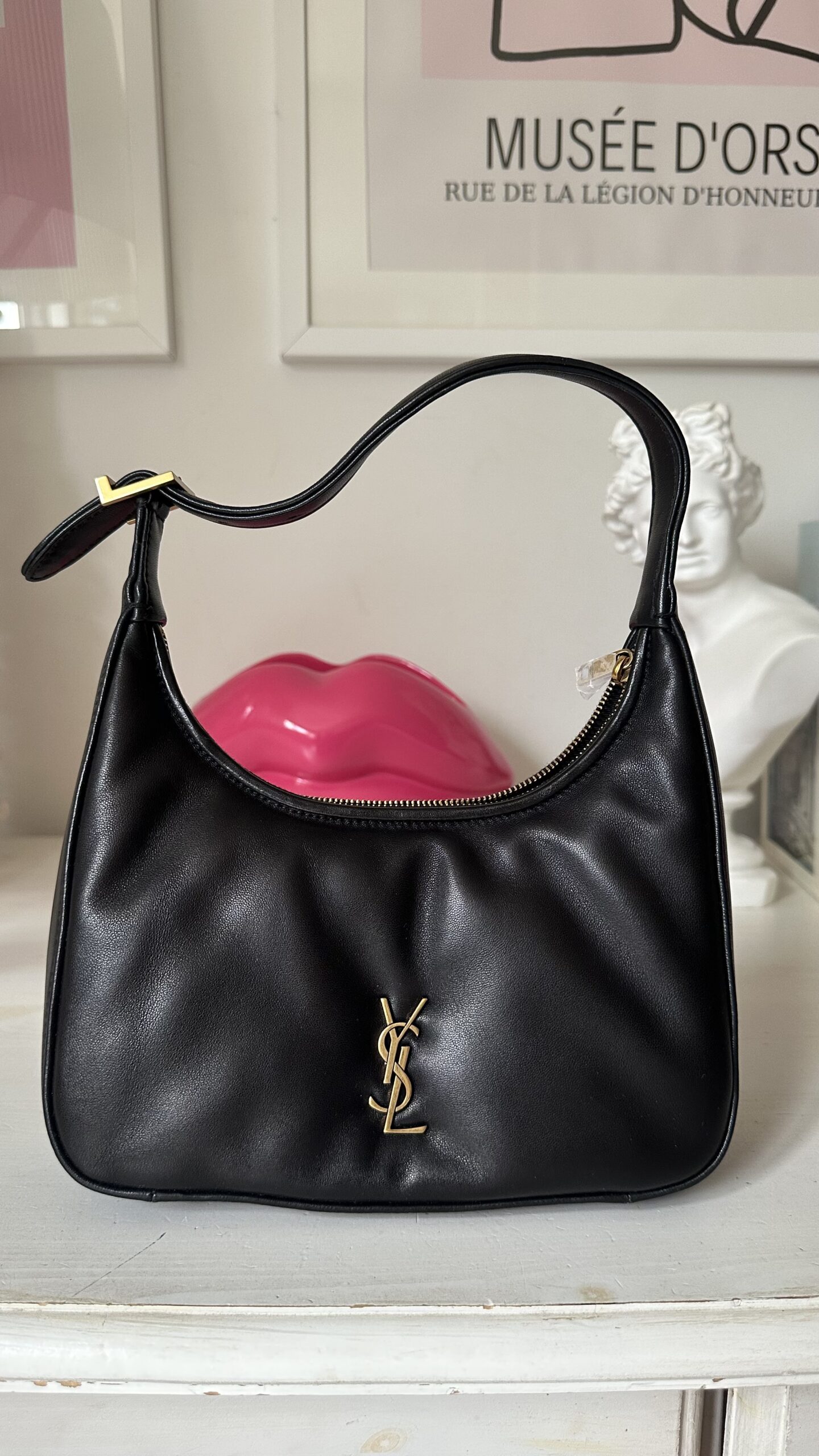 Saint Laurent Calypso Mini czarna klasyczna torebka