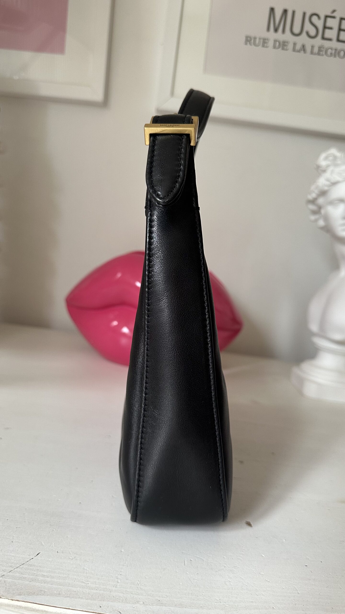 Saint Laurent Calypso Mini czarna klasyczna torebka - obrazek 3