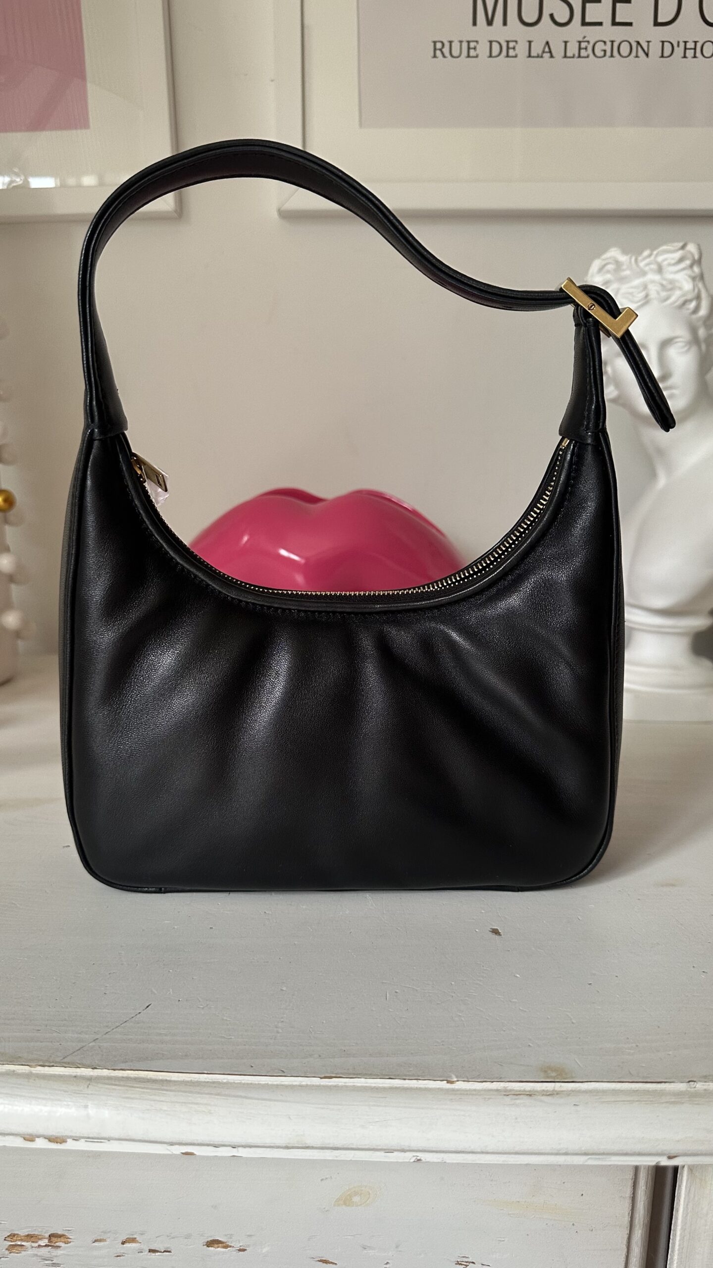 Saint Laurent Calypso Mini czarna klasyczna torebka - obrazek 4