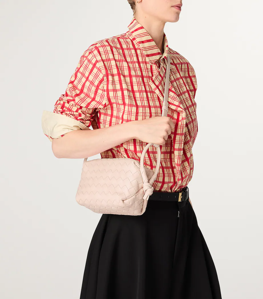 Bottega Veneta Concert Intrecciato pudrowy róż torebka - obrazek 8