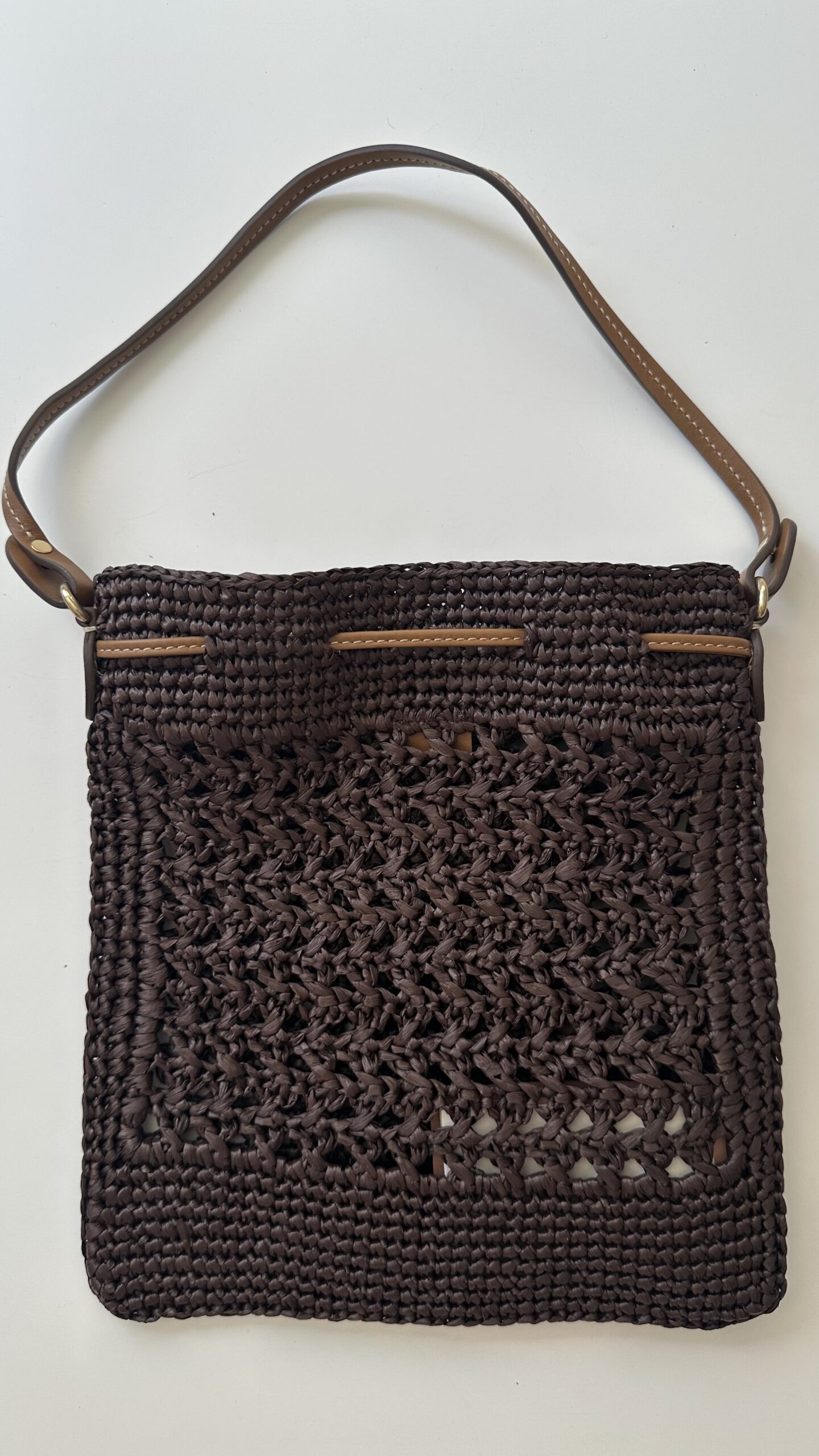 Miu Miu mini logo raffia effect bucket torebka - obrazek 4