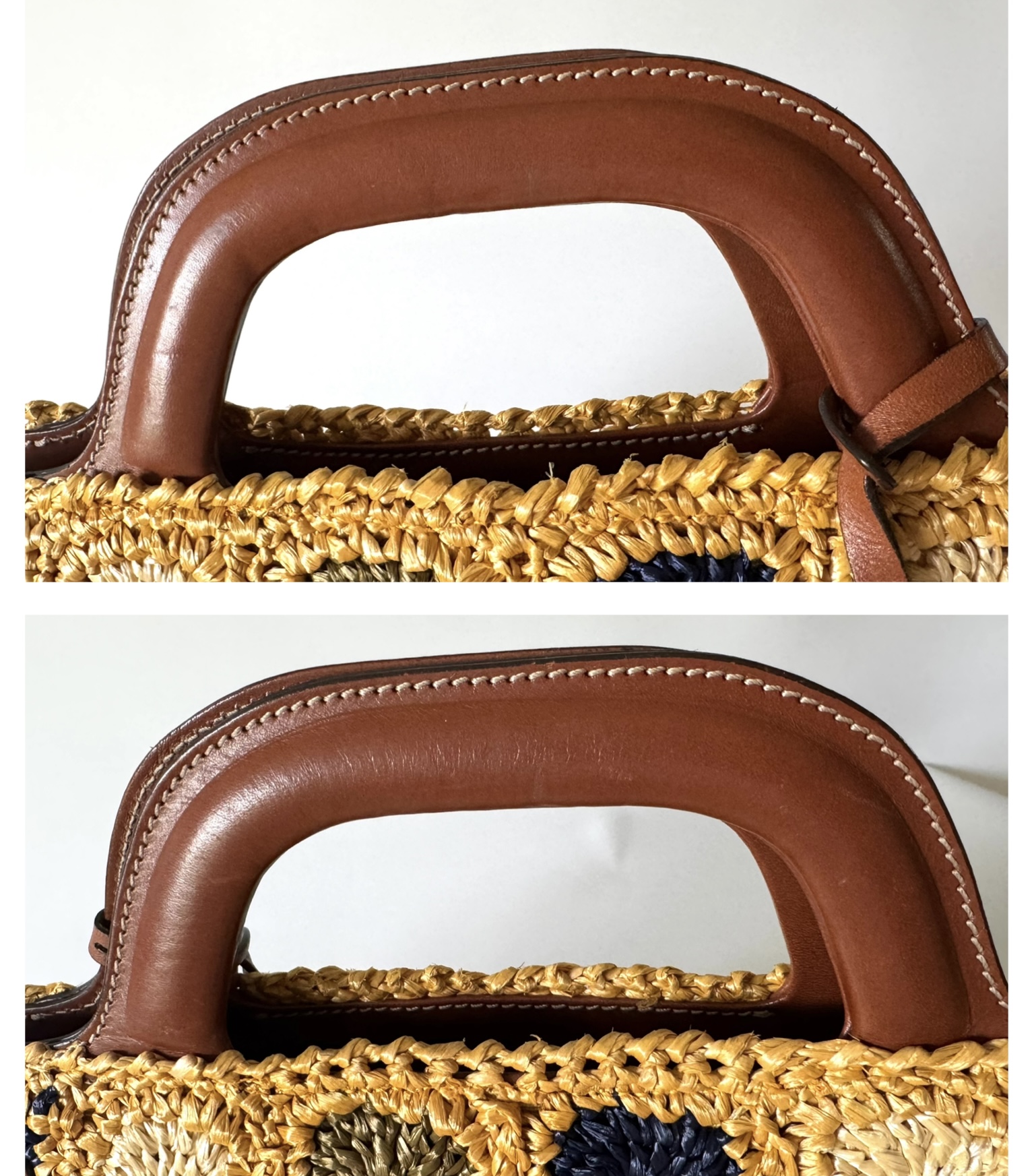 SALVATORE FERRAGAMO Gancini Handle Tote Raffia Wicker Bag - torebka - obrazek 13