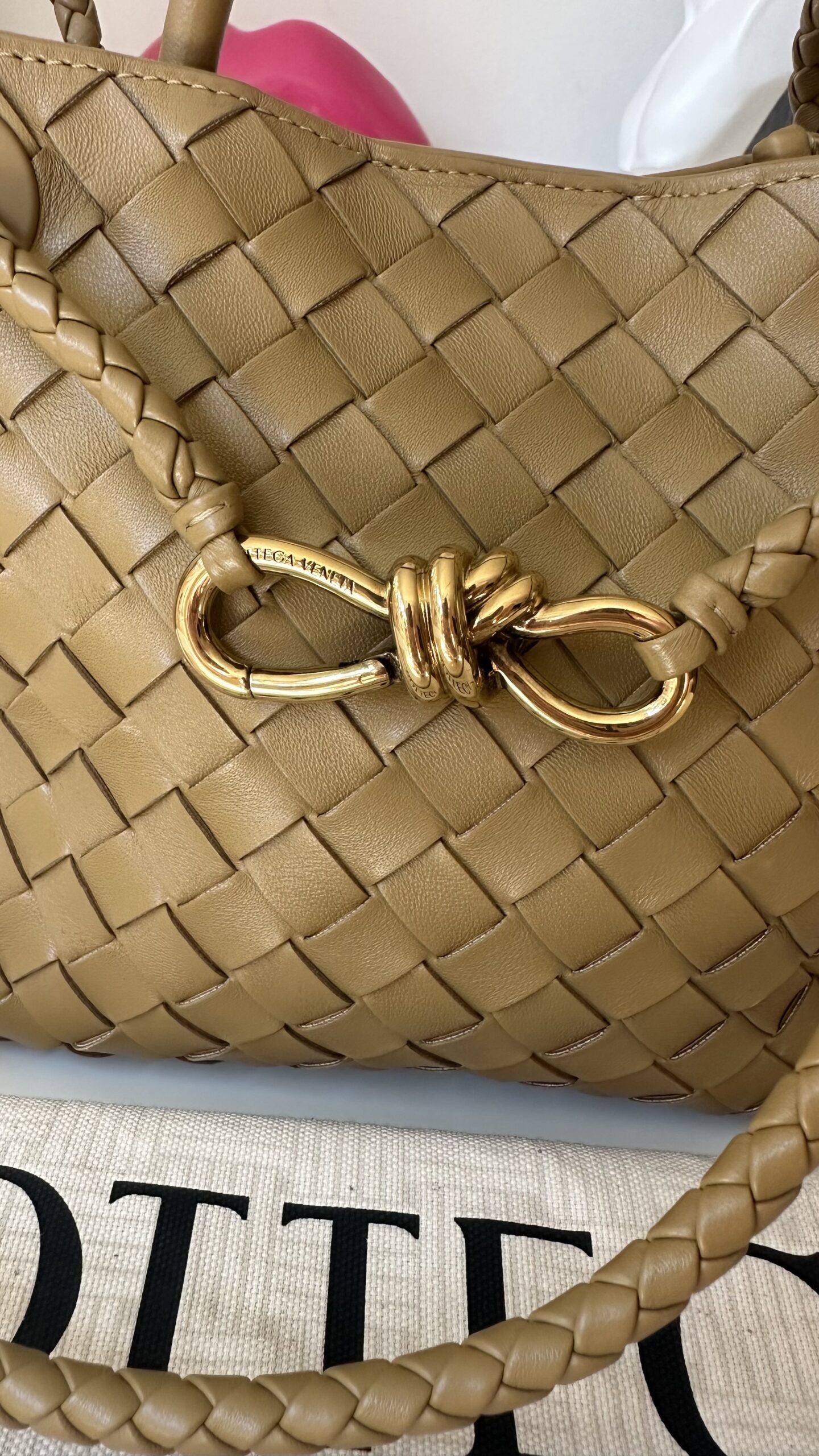 Bottega Venata Andiamo miodowa torebka - obrazek 3