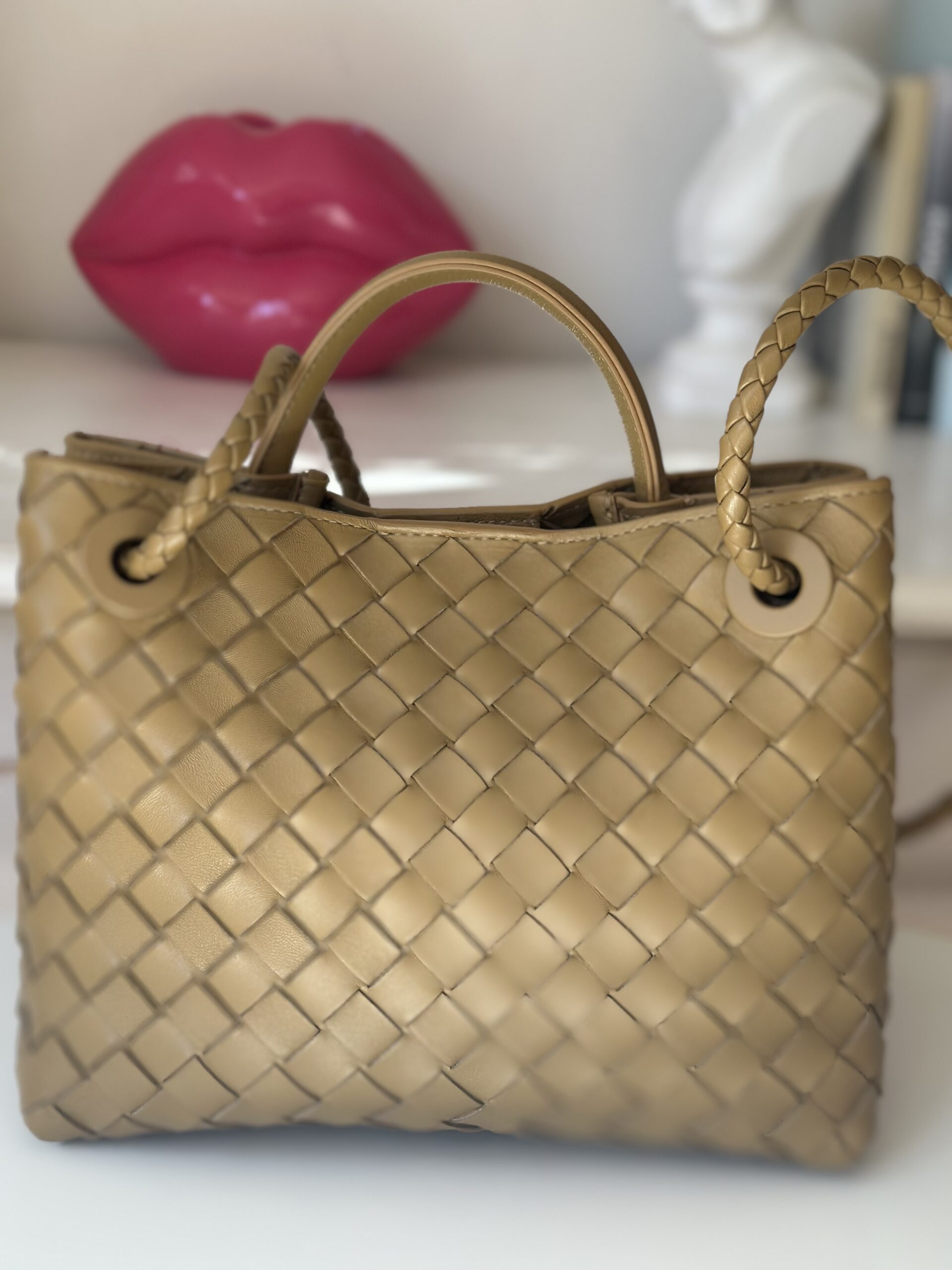 Bottega Venata Andiamo miodowa torebka - obrazek 6