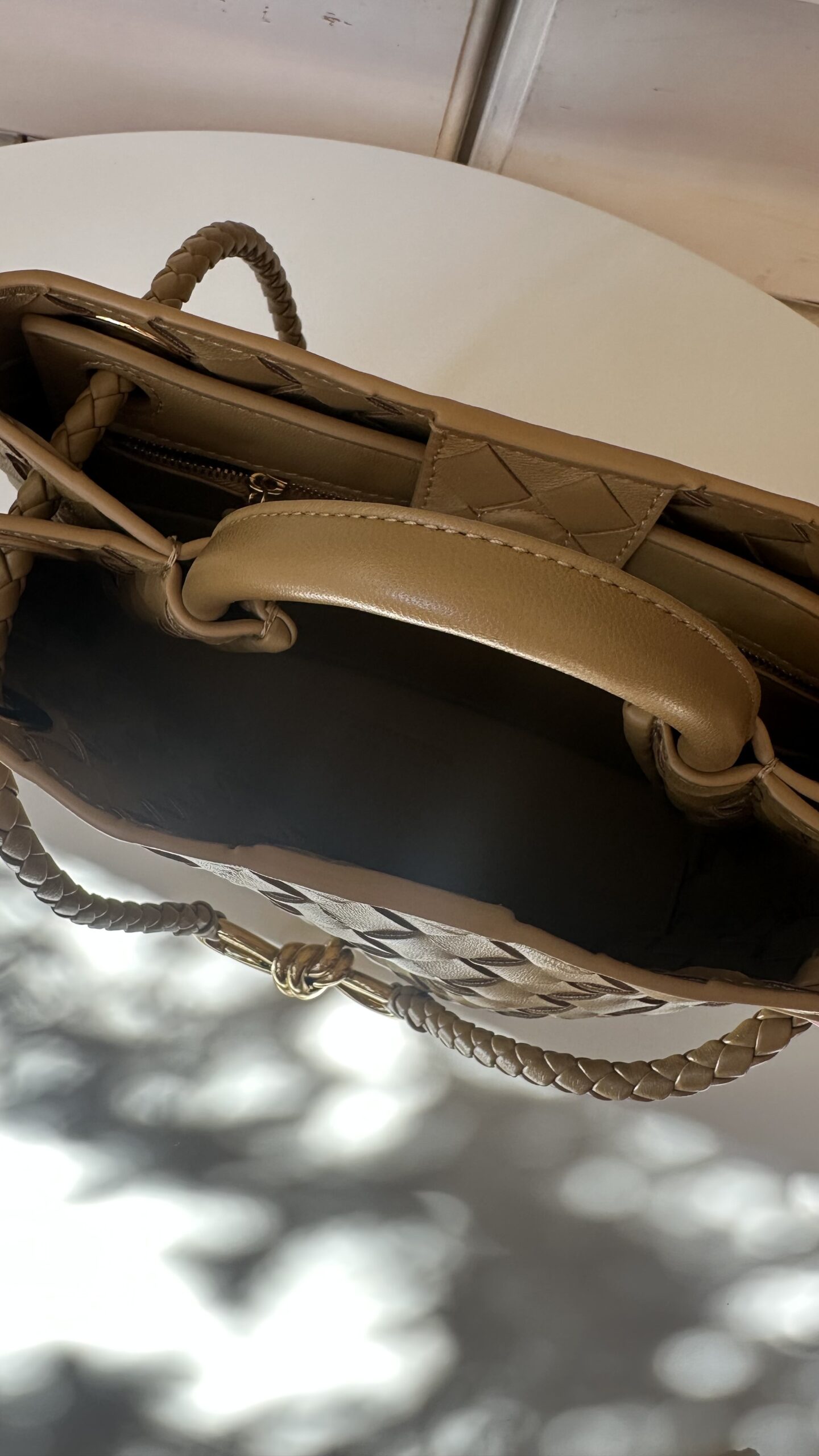 Bottega Venata Andiamo miodowa torebka - obrazek 7