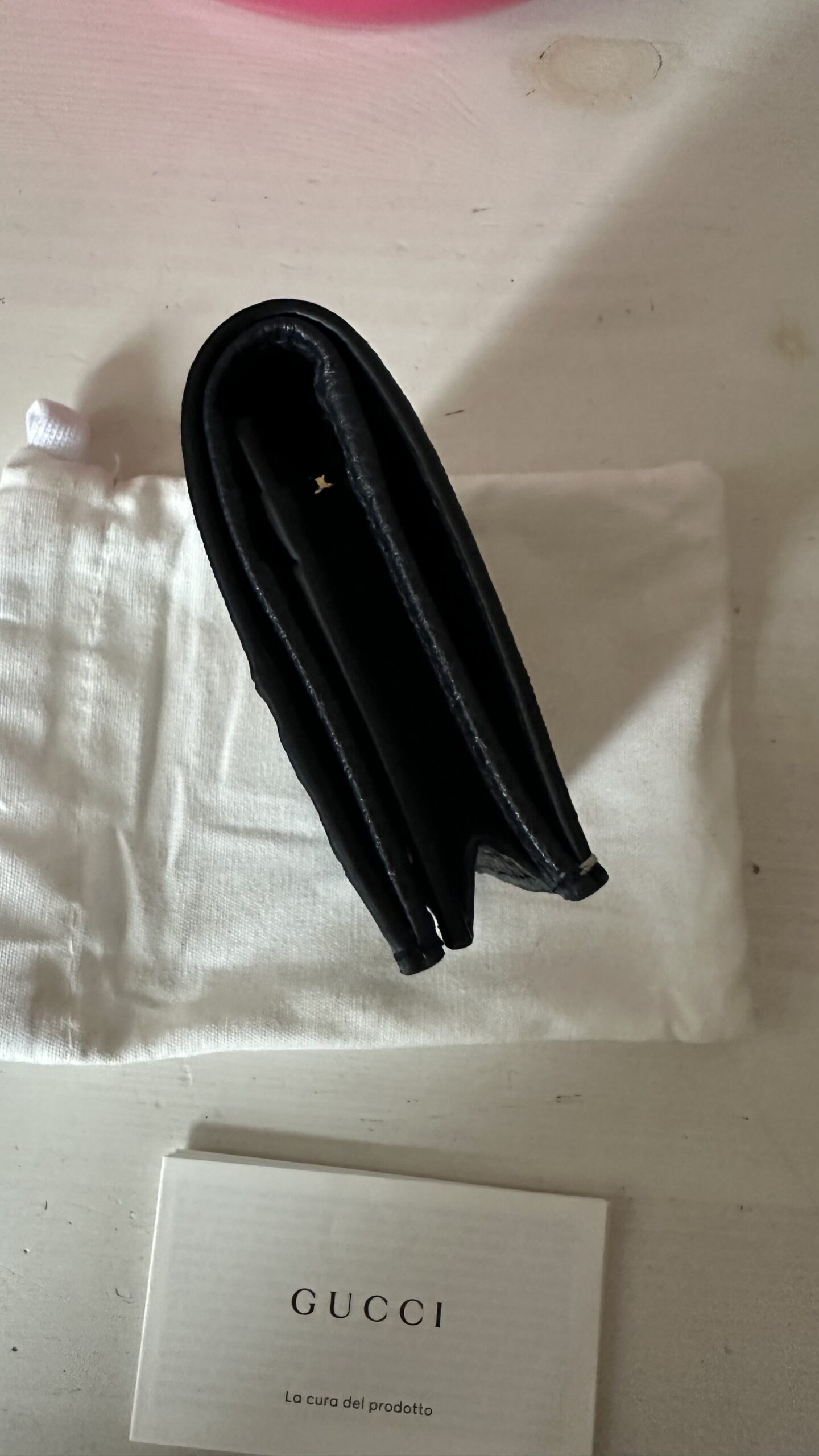 Gucci portfel klasyczny granatowy - obrazek 4