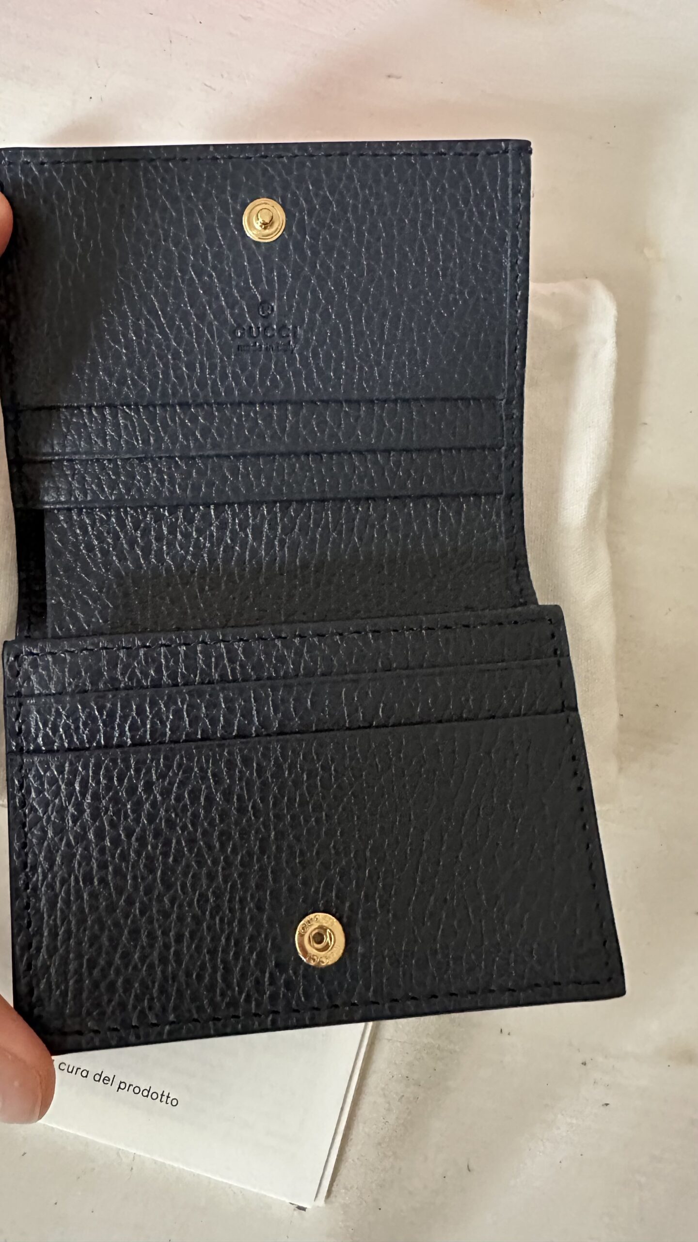 Gucci portfel klasyczny granatowy - obrazek 5