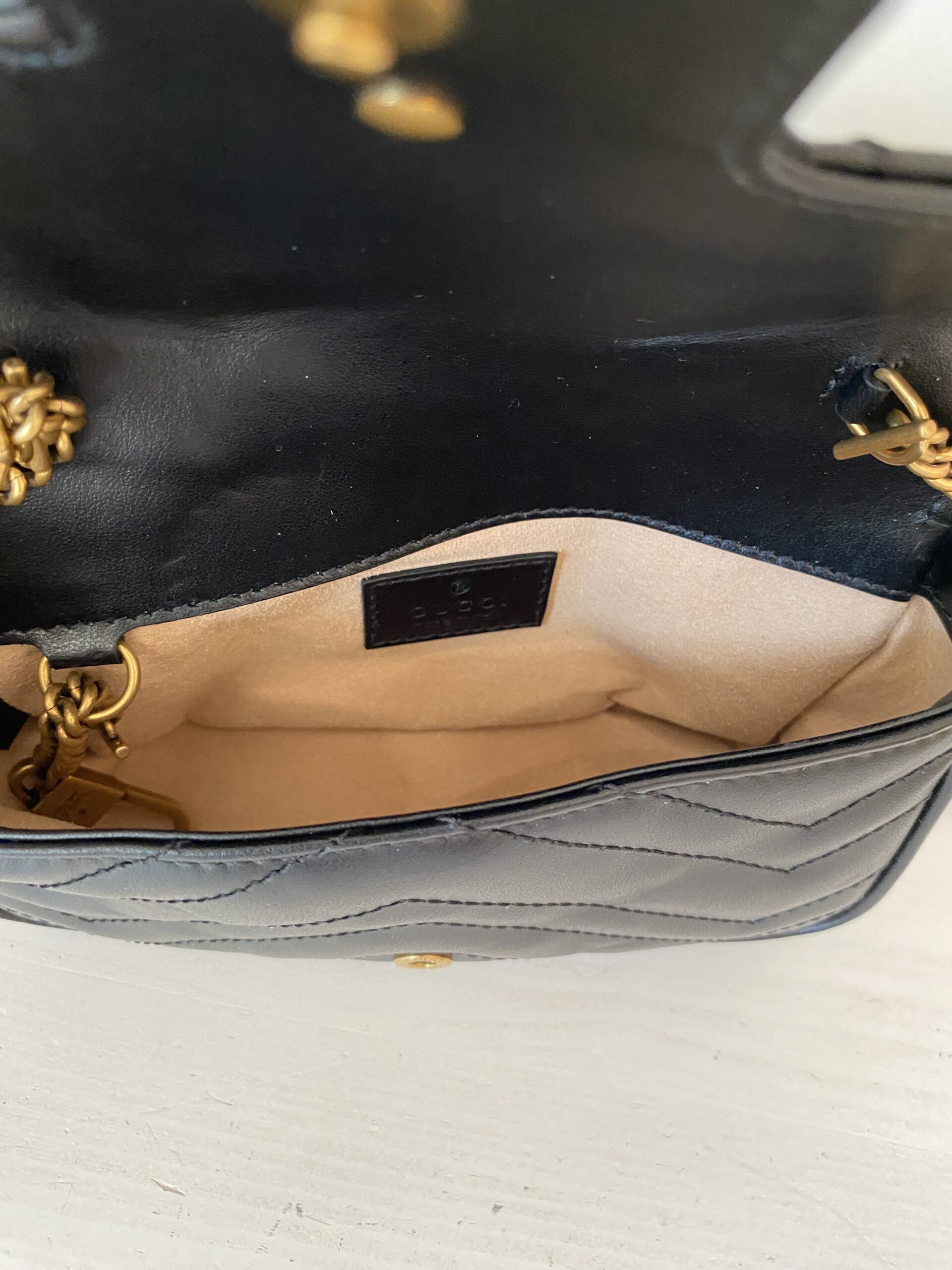 Gucci marmont mini czarna torebka - obrazek 6