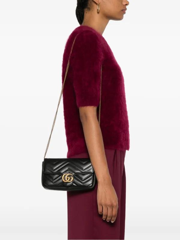 Gucci marmont mini czarna torebka - obrazek 7