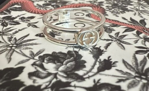 Gucci srebrny pierścionek logo GG rozmiar 19