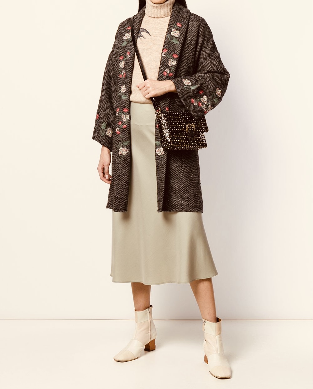 RED VALENTINO Herringbone Tweed Coat – płaszcz, kardigan - obrazek 11