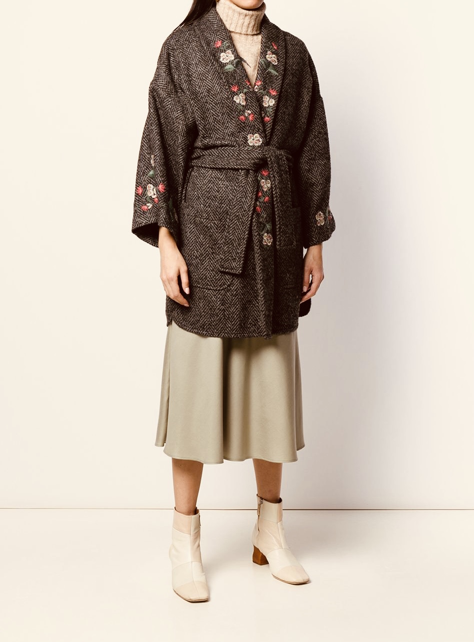 RED VALENTINO Herringbone Tweed Coat – płaszcz, kardigan - obrazek 12