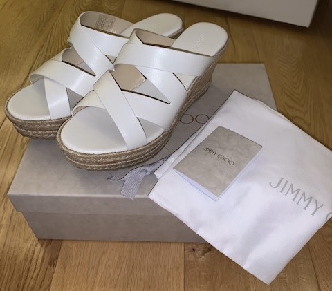 Jimmy Choo sandały koturna skóra