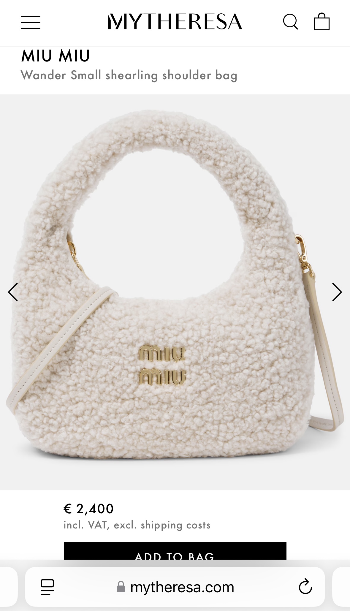 MIU MIU Wander Shearling Shoulder bag – torebka - obrazek 15