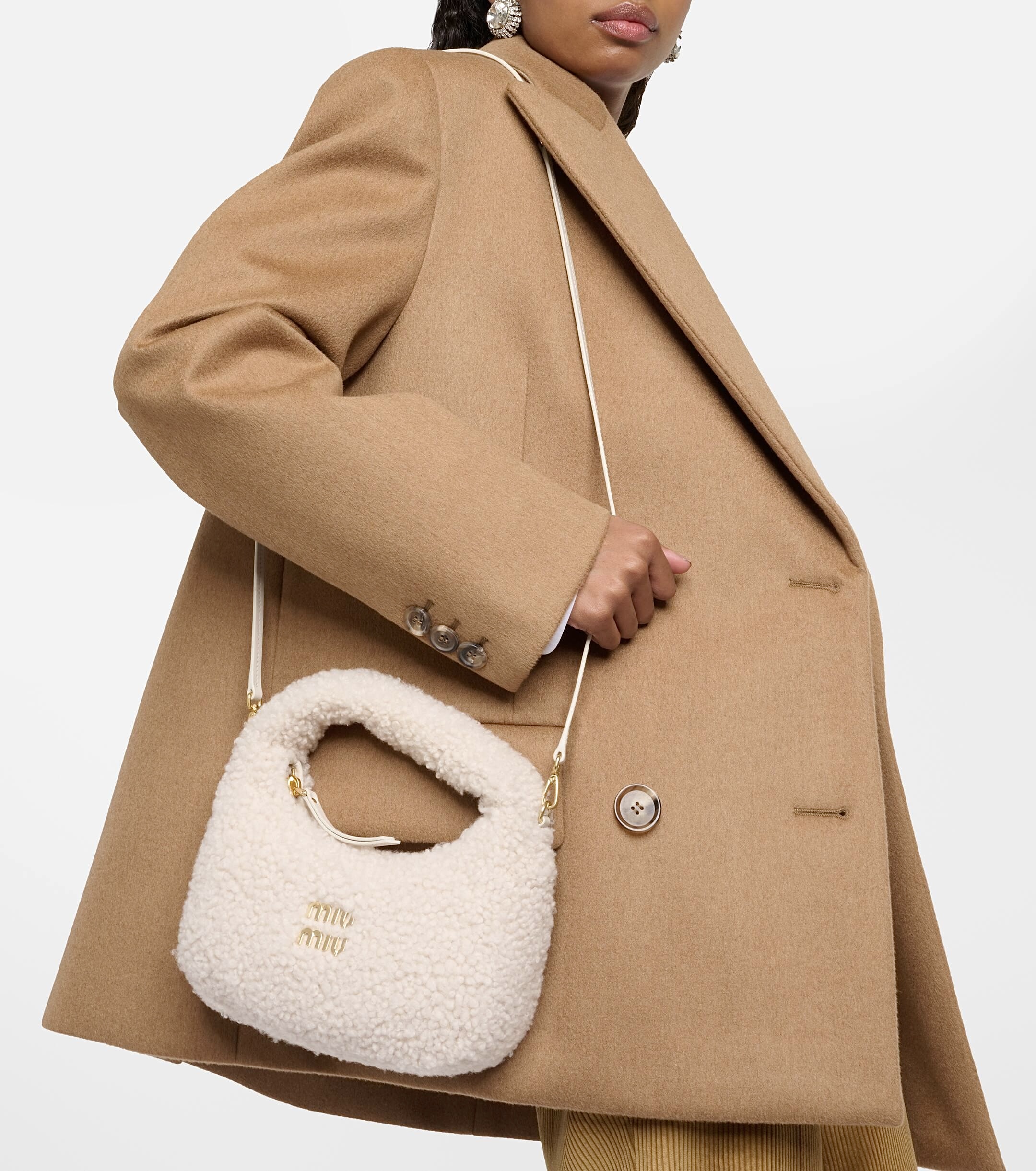 MIU MIU Wander Shearling Shoulder bag – torebka - obrazek 2