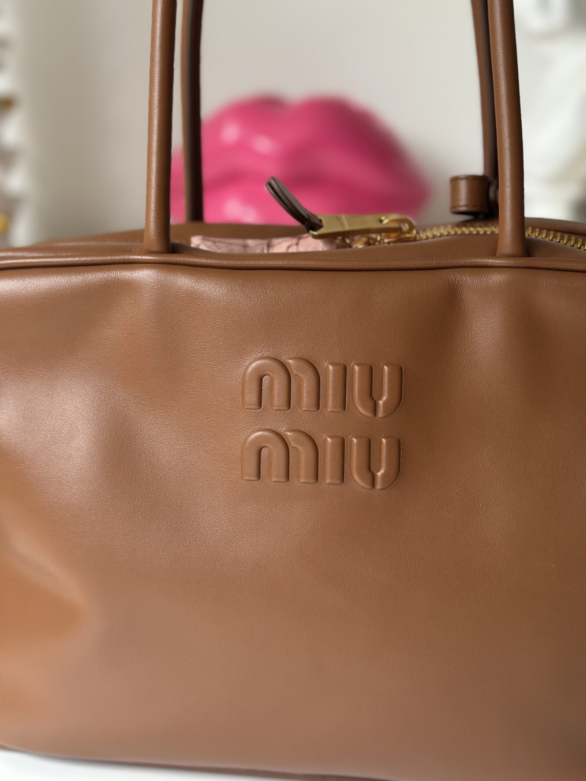 Miu Miu Beau bag skórzana torebka camel - obrazek 2