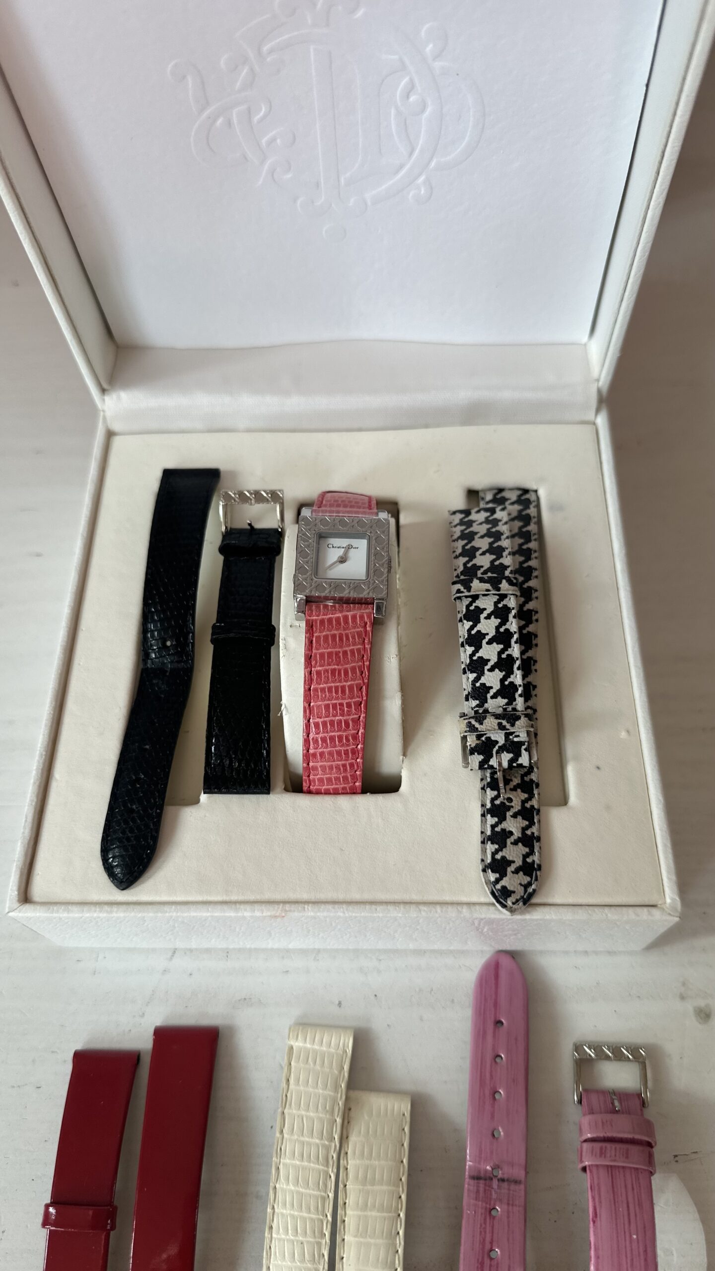 Dior zegarek vintage z wymiennymi paskami - obrazek 2