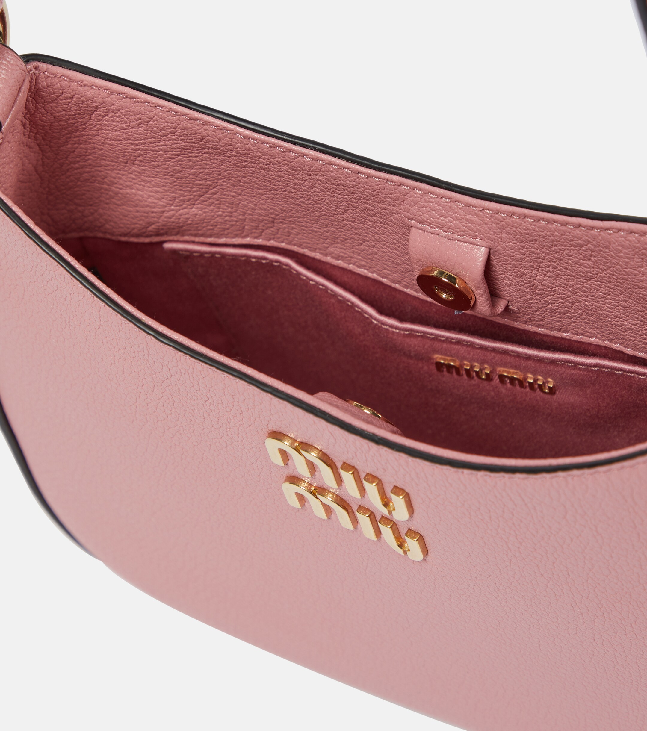 Miu Miu Madras leather skórzana różowa torebka - obrazek 6