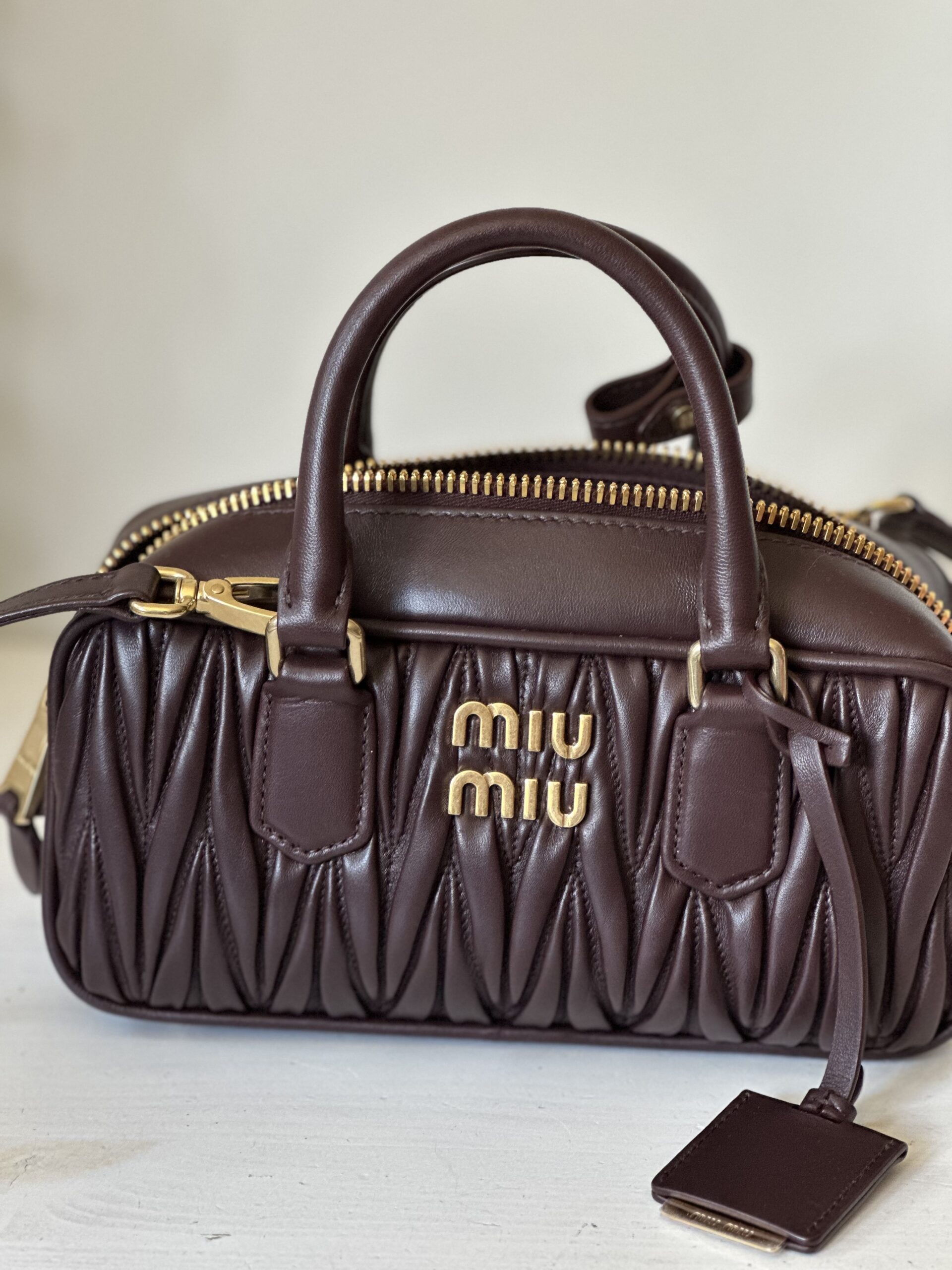 Miu Miu Arcadie matelasse nappa burgund - obrazek 2