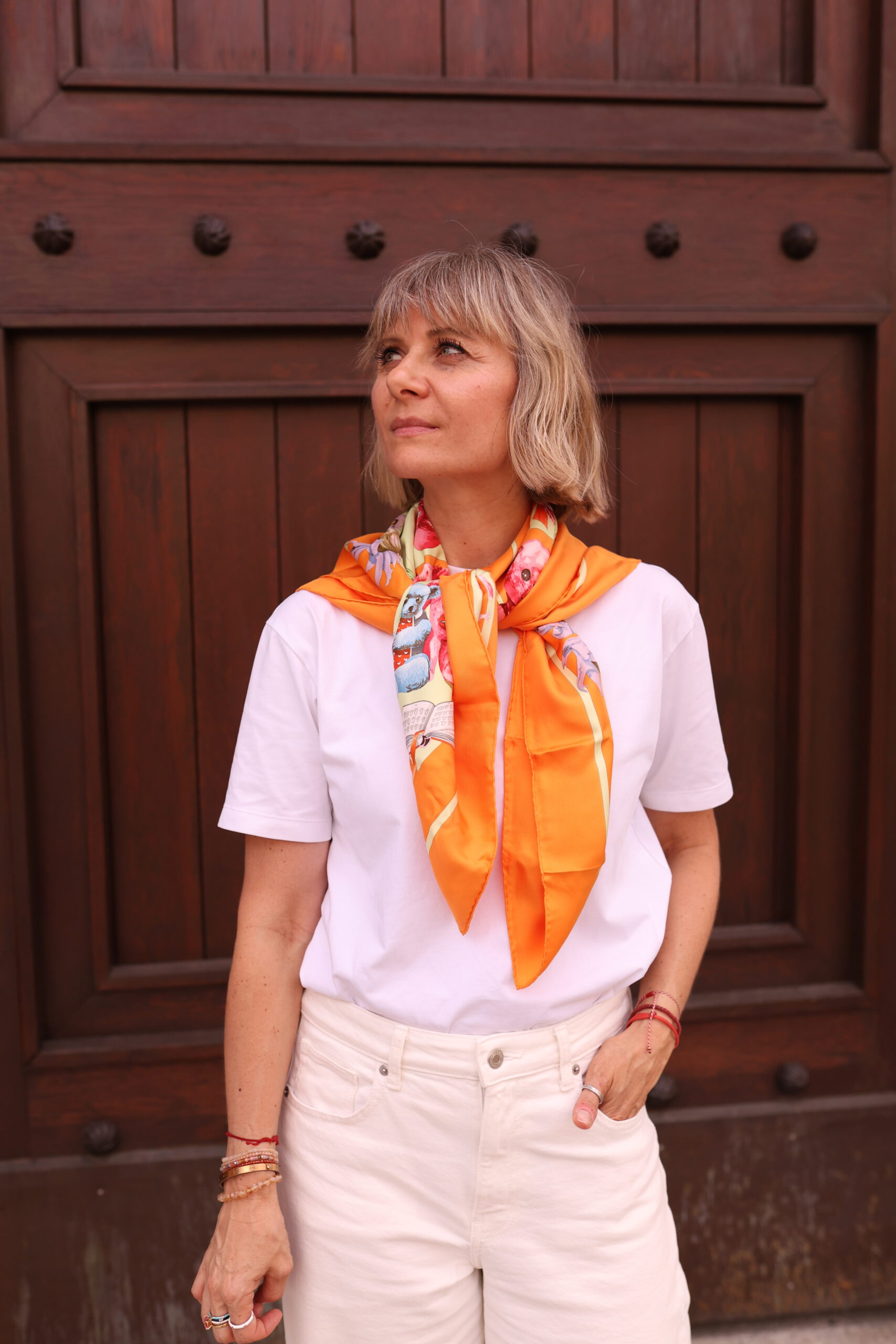 Hermes jedwabna apaszka chusta z misiami - obrazek 5