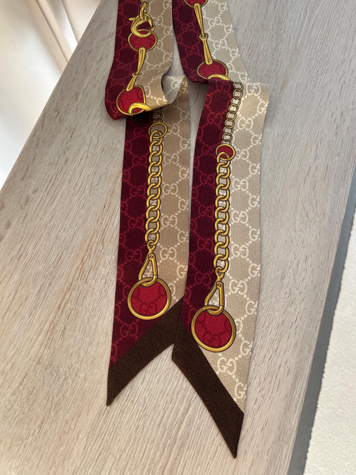 Gucci twilly jedwabny szal apaszka - obrazek 3