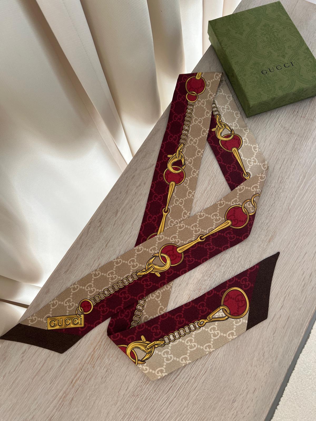 Gucci twilly jedwabny szal apaszka